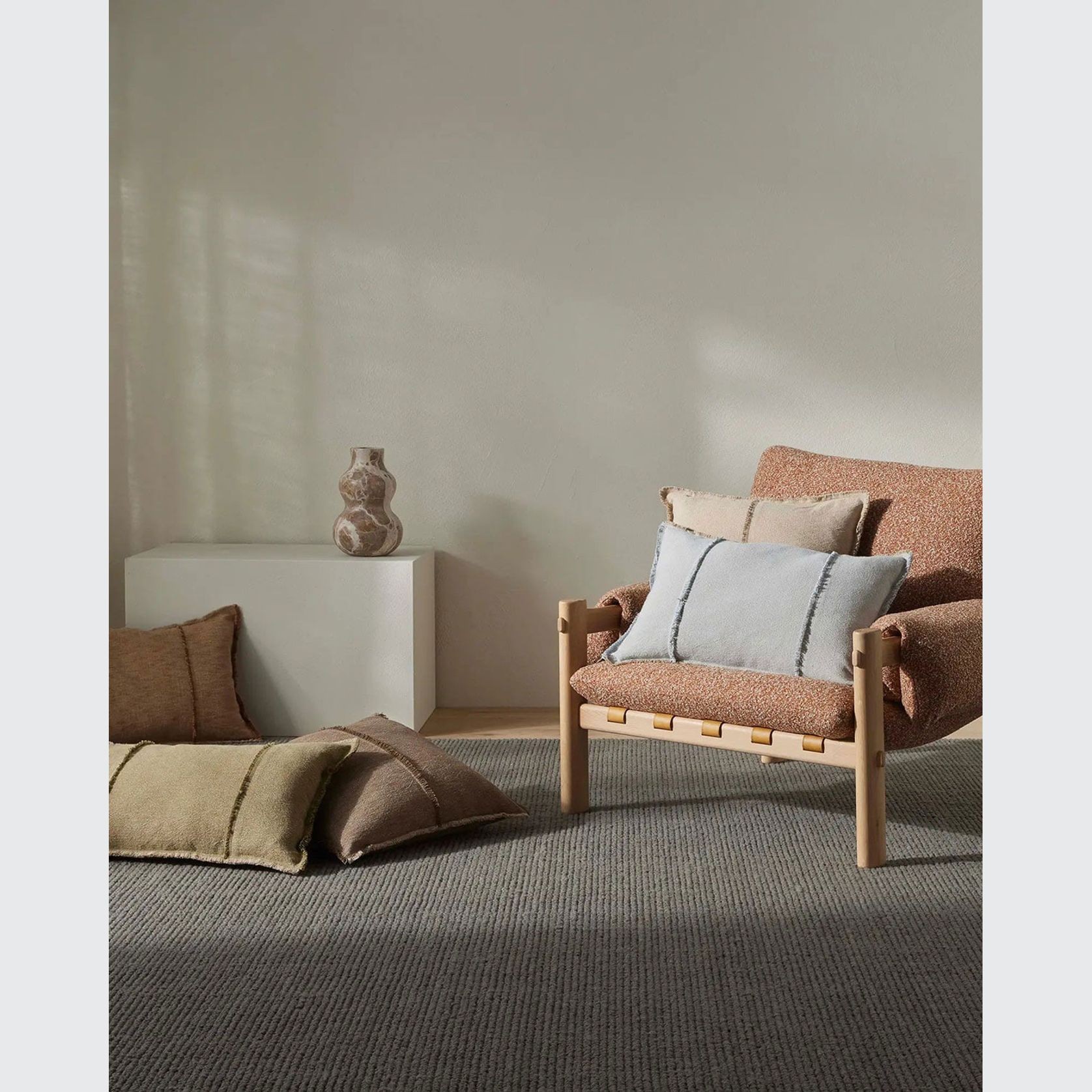 Weave Home Adela Cushion - Haze | Linen Blend gallery detail image