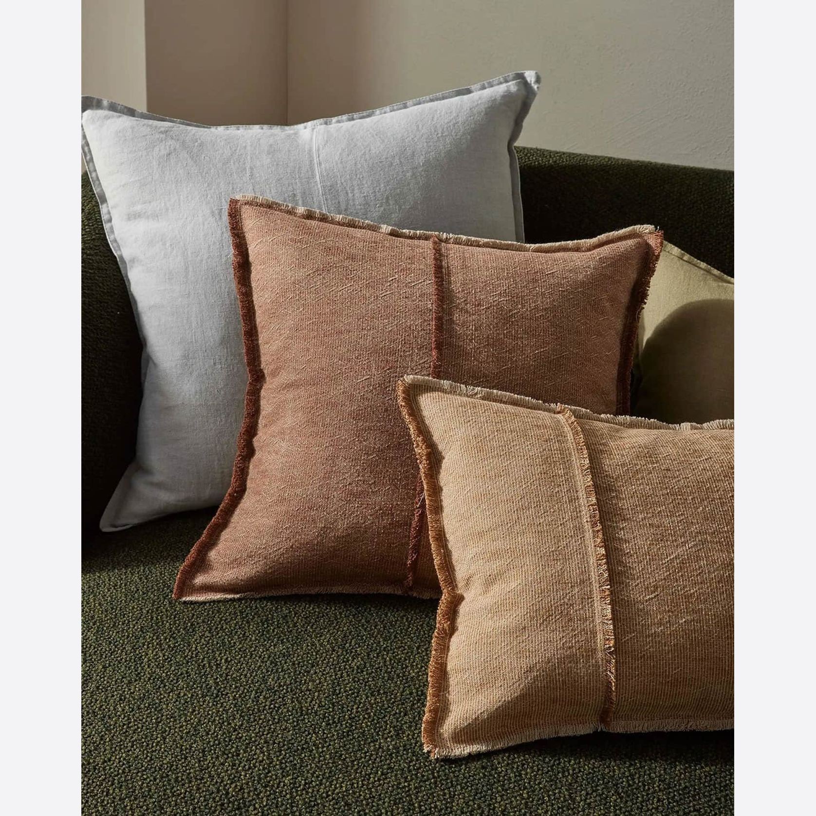 Weave Home Adela Cushion - Haze | Linen Blend gallery detail image