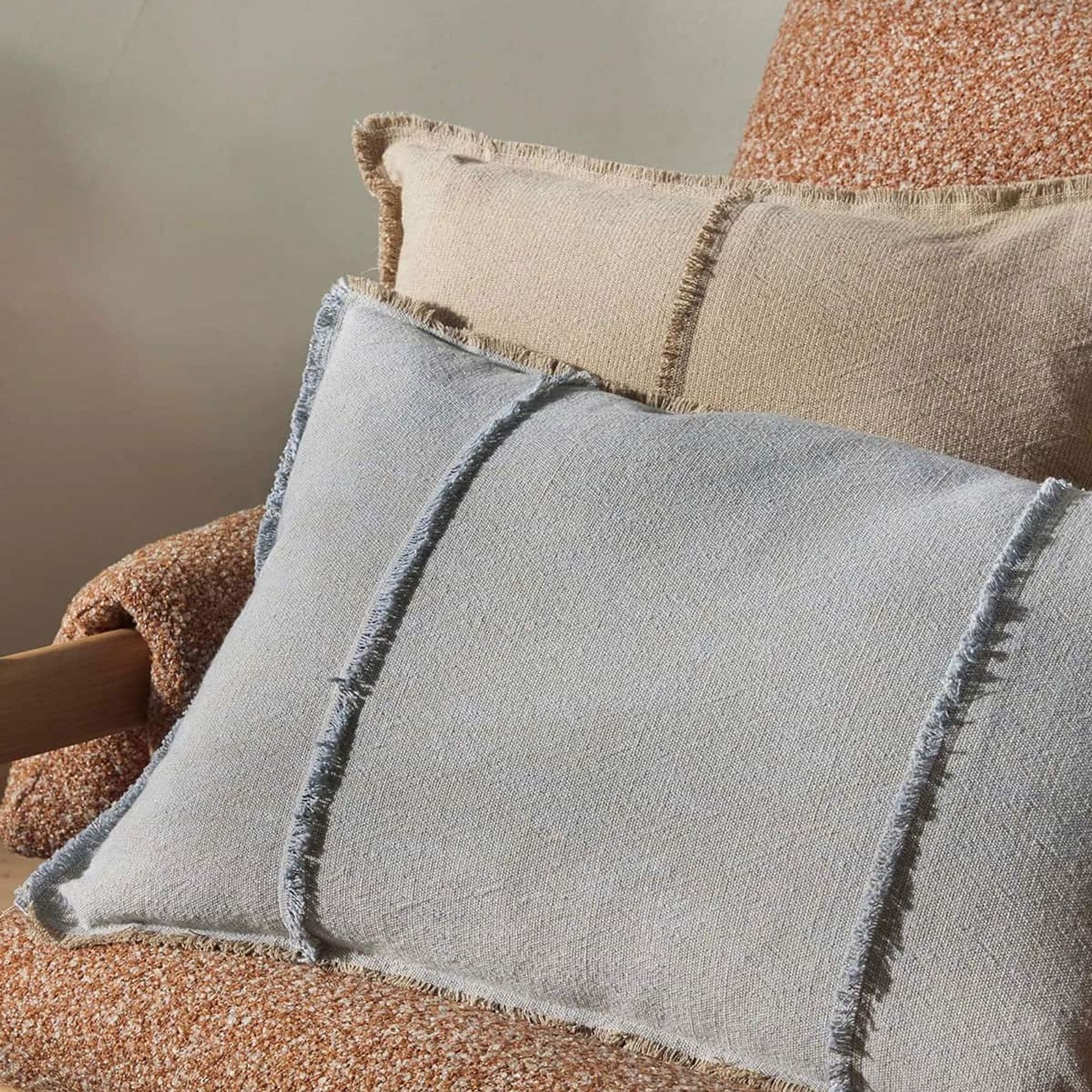 Weave Home Adela Cushion - Haze | Linen Blend gallery detail image