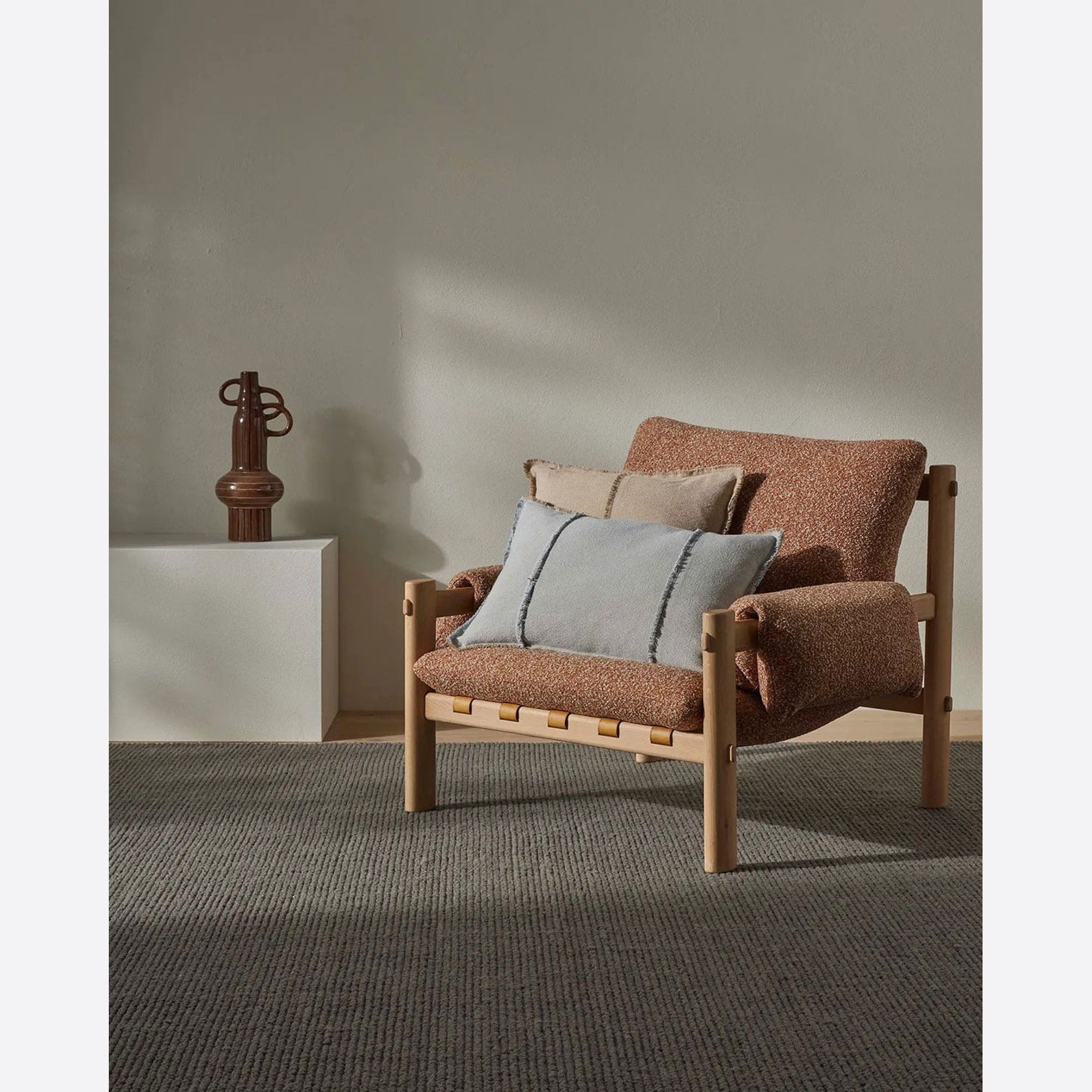 Weave Home Adela Cushion - Haze | Linen Blend gallery detail image