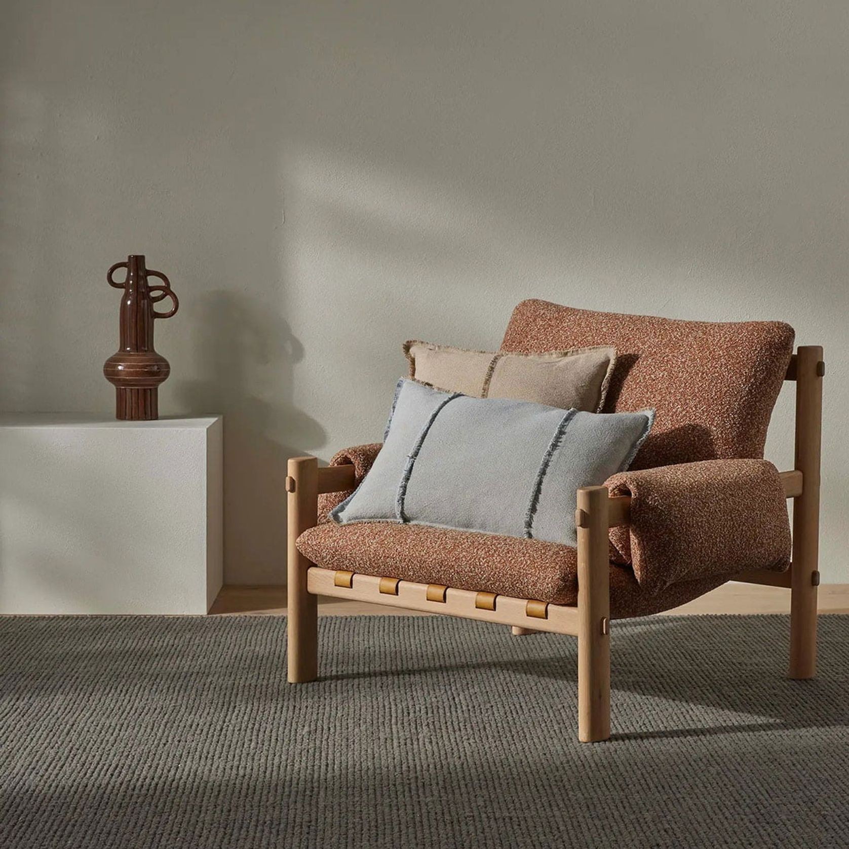 Weave Home Adela Cushion - Haze | Linen Blend gallery detail image