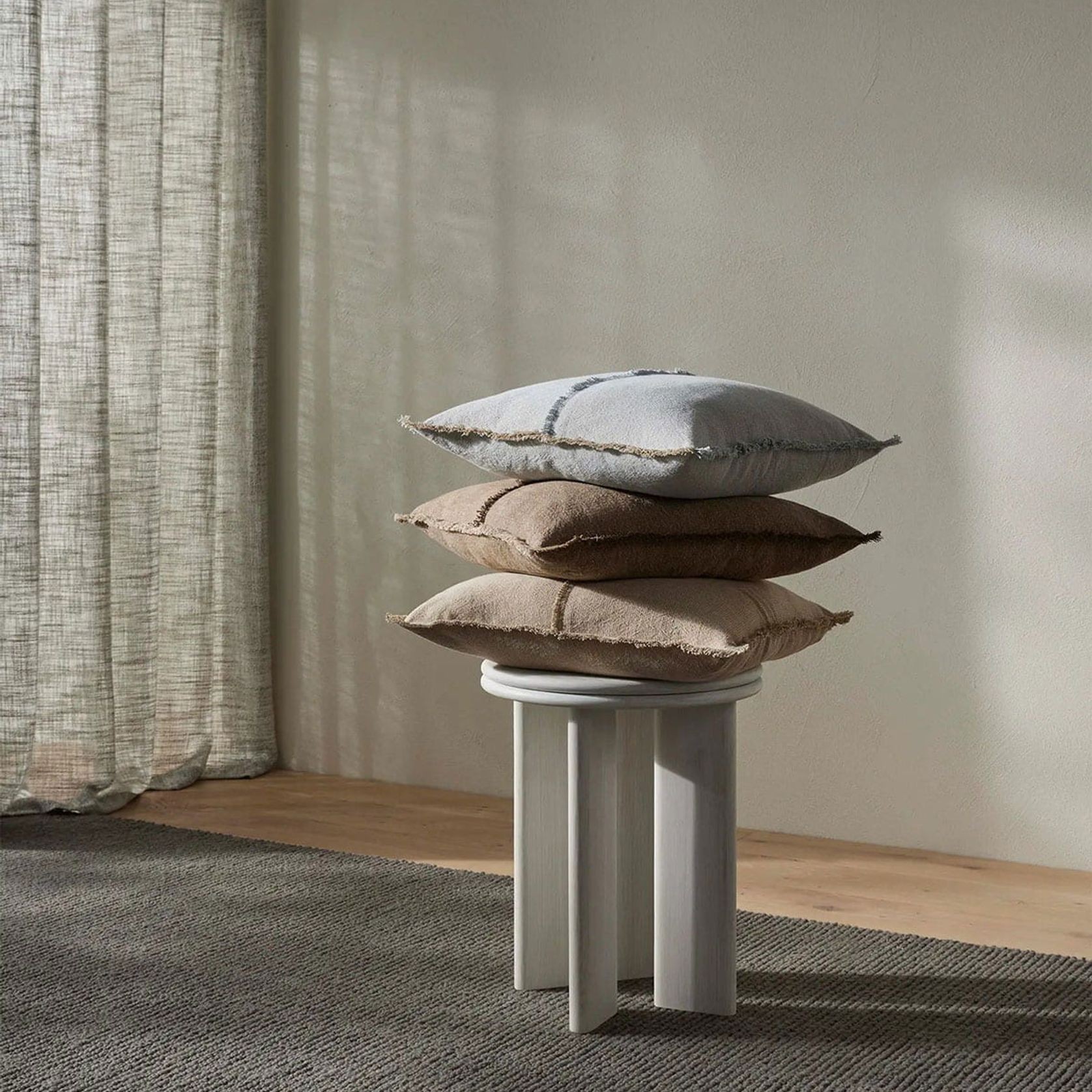 Weave Home Adela Cushion - Haze | Linen Blend gallery detail image