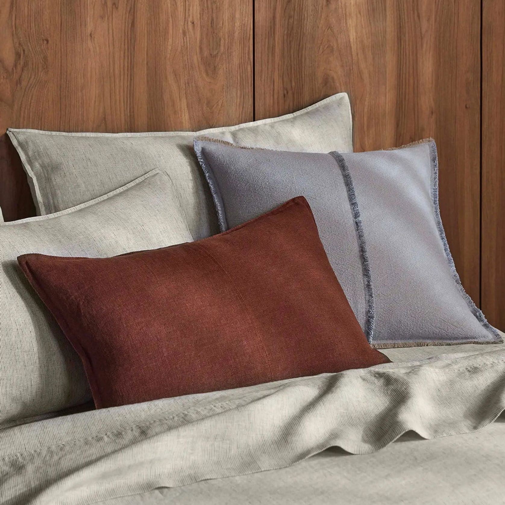 Weave Home Adela Cushion - Haze | Linen Blend gallery detail image