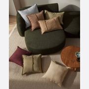 Weave Home Adela Cushion - Rust | Linen Blend gallery detail image
