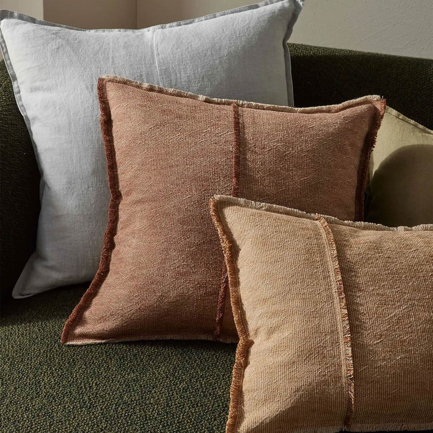 Weave Home Adela Cushion - Rust | Linen Blend gallery detail image