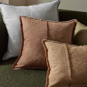 Weave Home Adela Cushion - Rust | Linen Blend gallery detail image