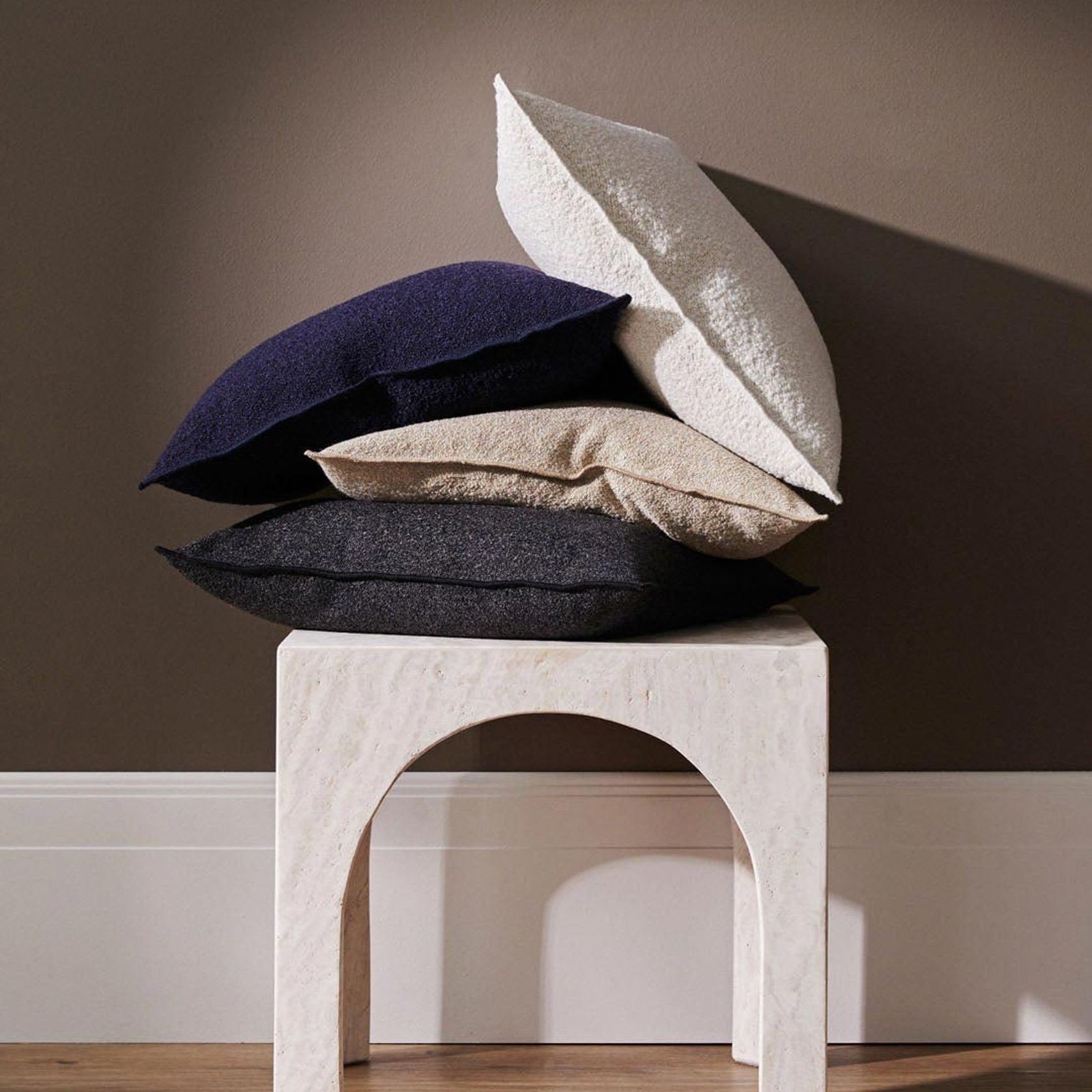Weave Home Alberto Boucle Cushion - Midnight | 50 x 50cm gallery detail image