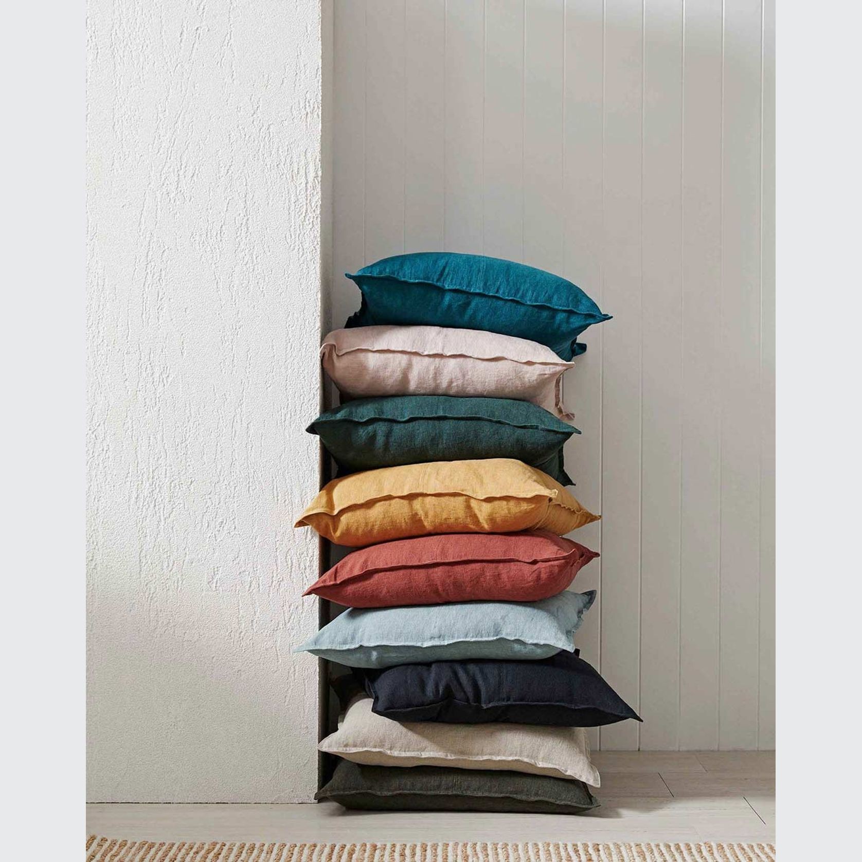 Weave Home European Linen Como Cushion - Forest | Three Sizes gallery detail image