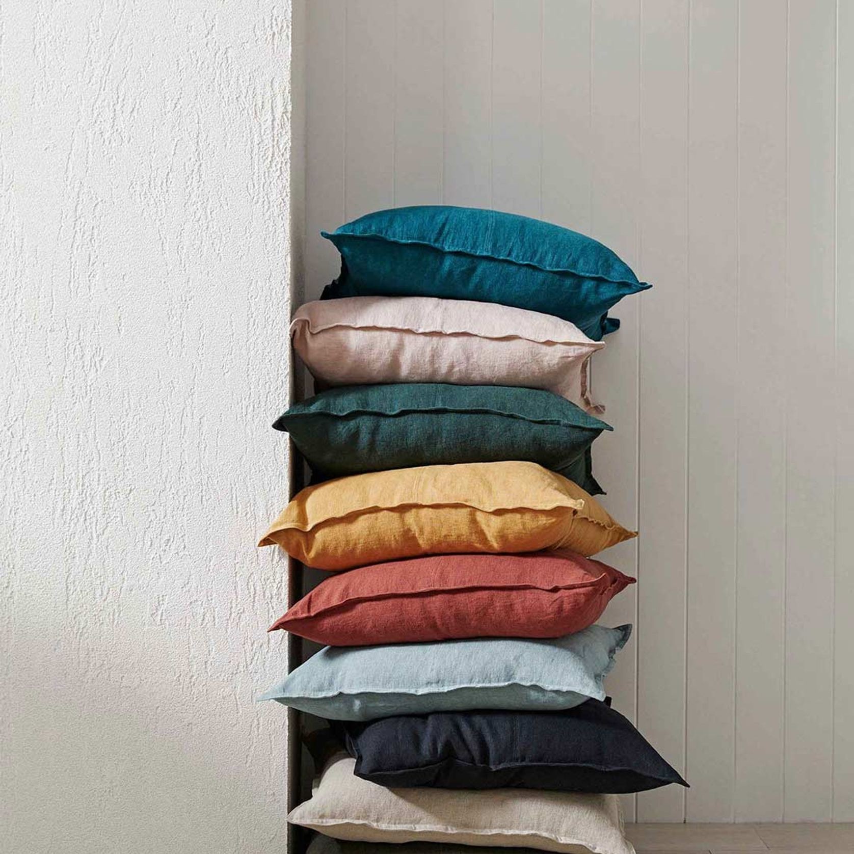 Weave Home European Linen Como Cushion - Khaki | Three Sizes gallery detail image