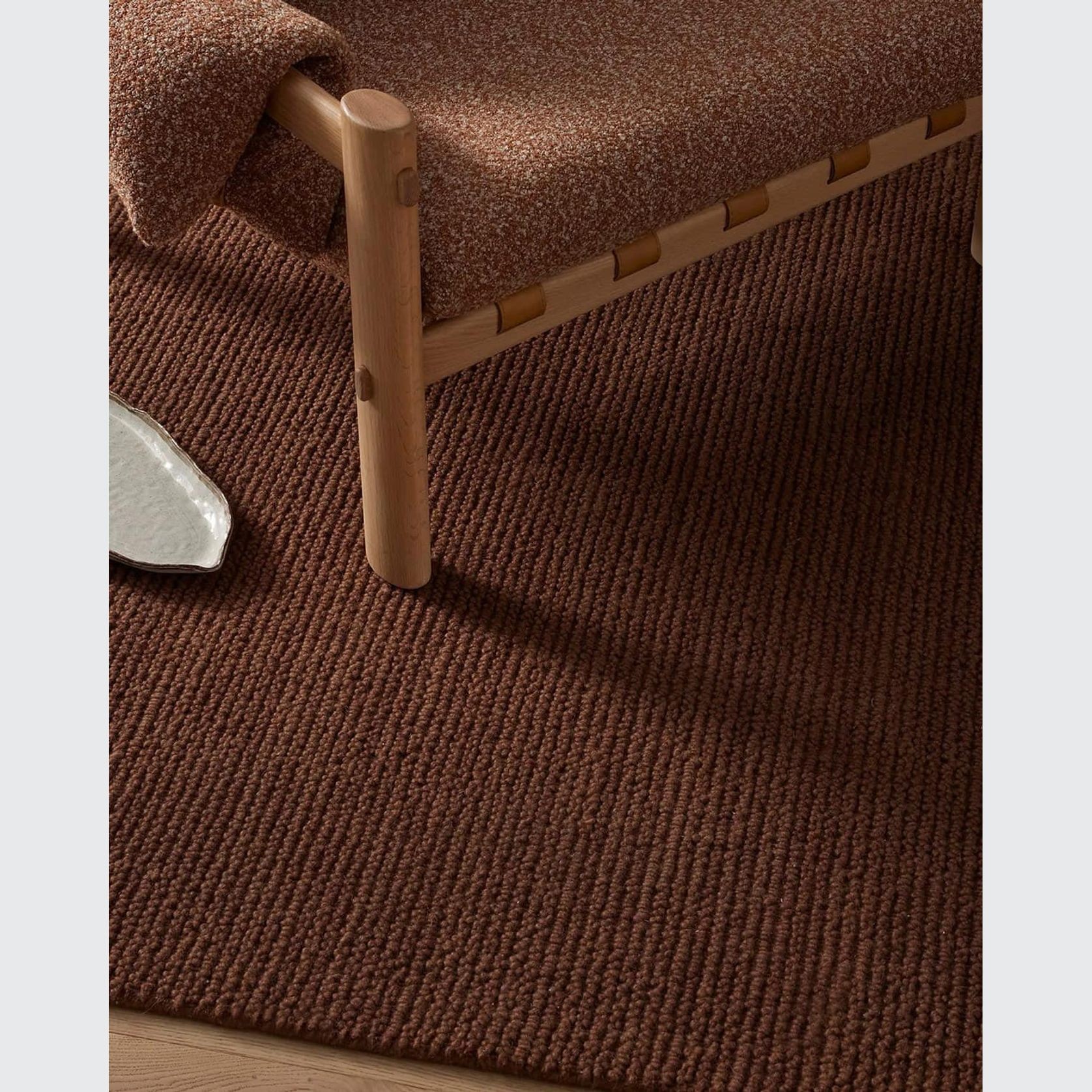 Weave Fabien 100% Wool Floor Rug - Bark gallery detail image