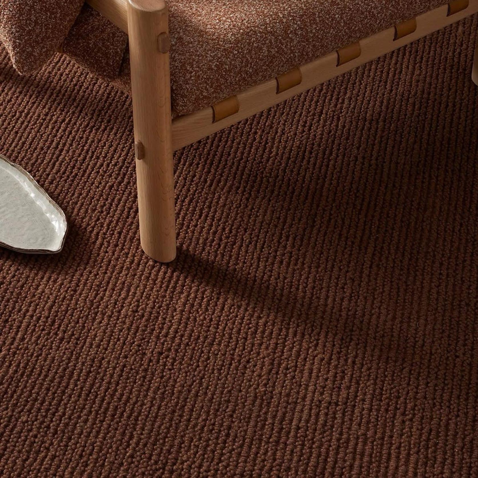 Weave Fabien 100% Wool Floor Rug  - Bark gallery detail image
