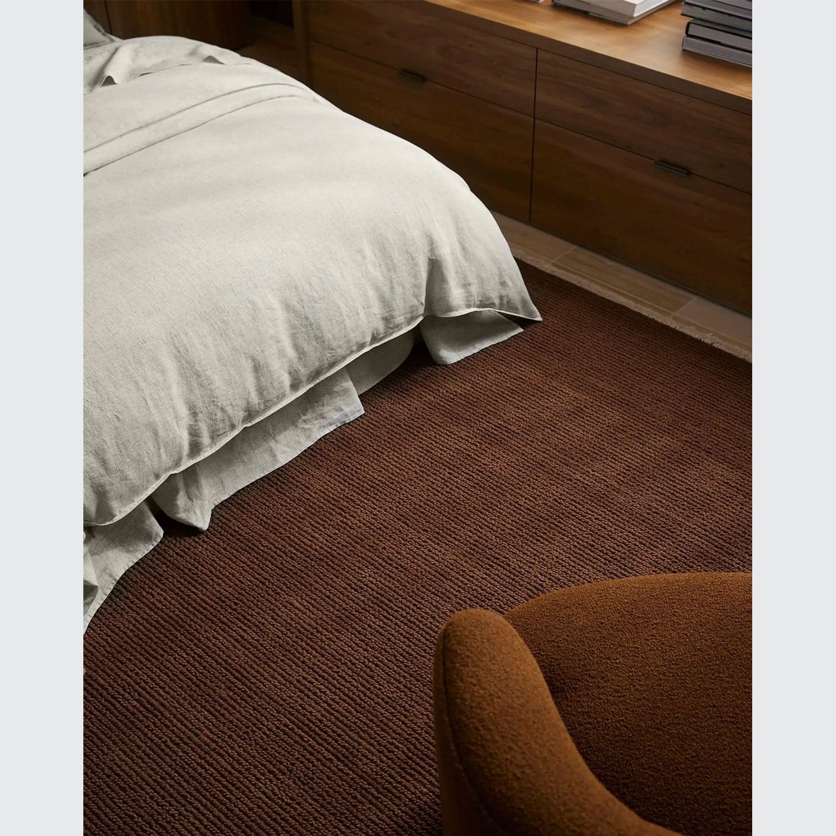 Weave Fabien 100% Wool Floor Rug - Bark gallery detail image