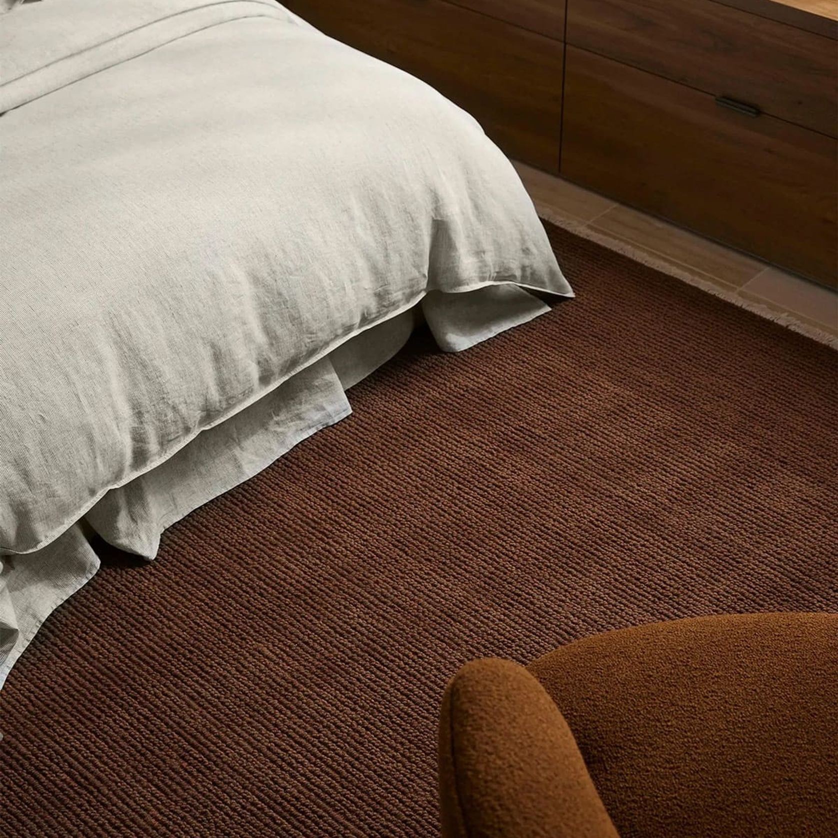 Weave Fabien 100% Wool Floor Rug  - Bark gallery detail image