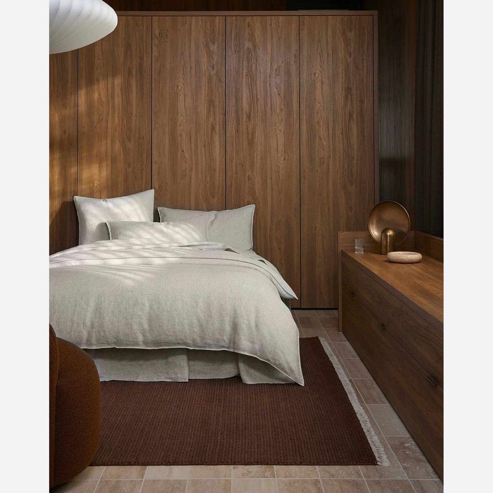 Weave Fabien 100% Wool Floor Rug  - Bark gallery detail image