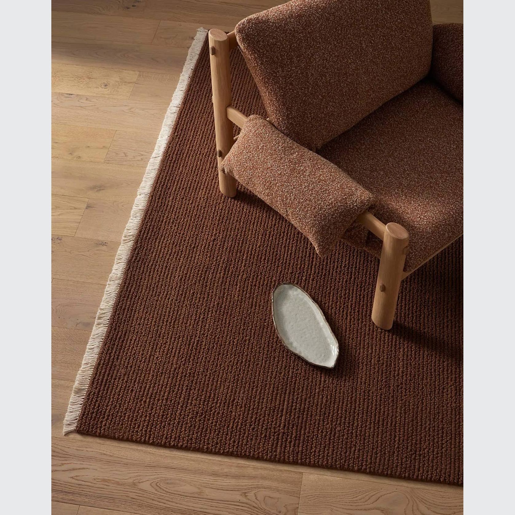 Weave Fabien 100% Wool Floor Rug - Bark gallery detail image