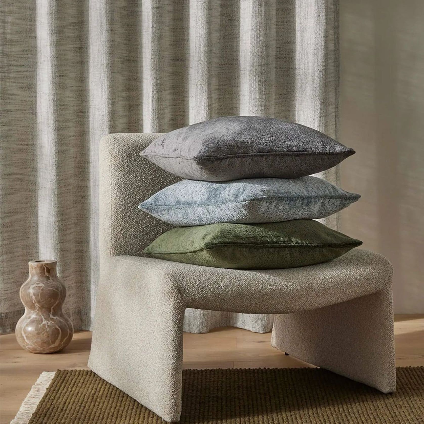 Weave Fabien 100% Wool Floor Rug - Moss gallery detail image