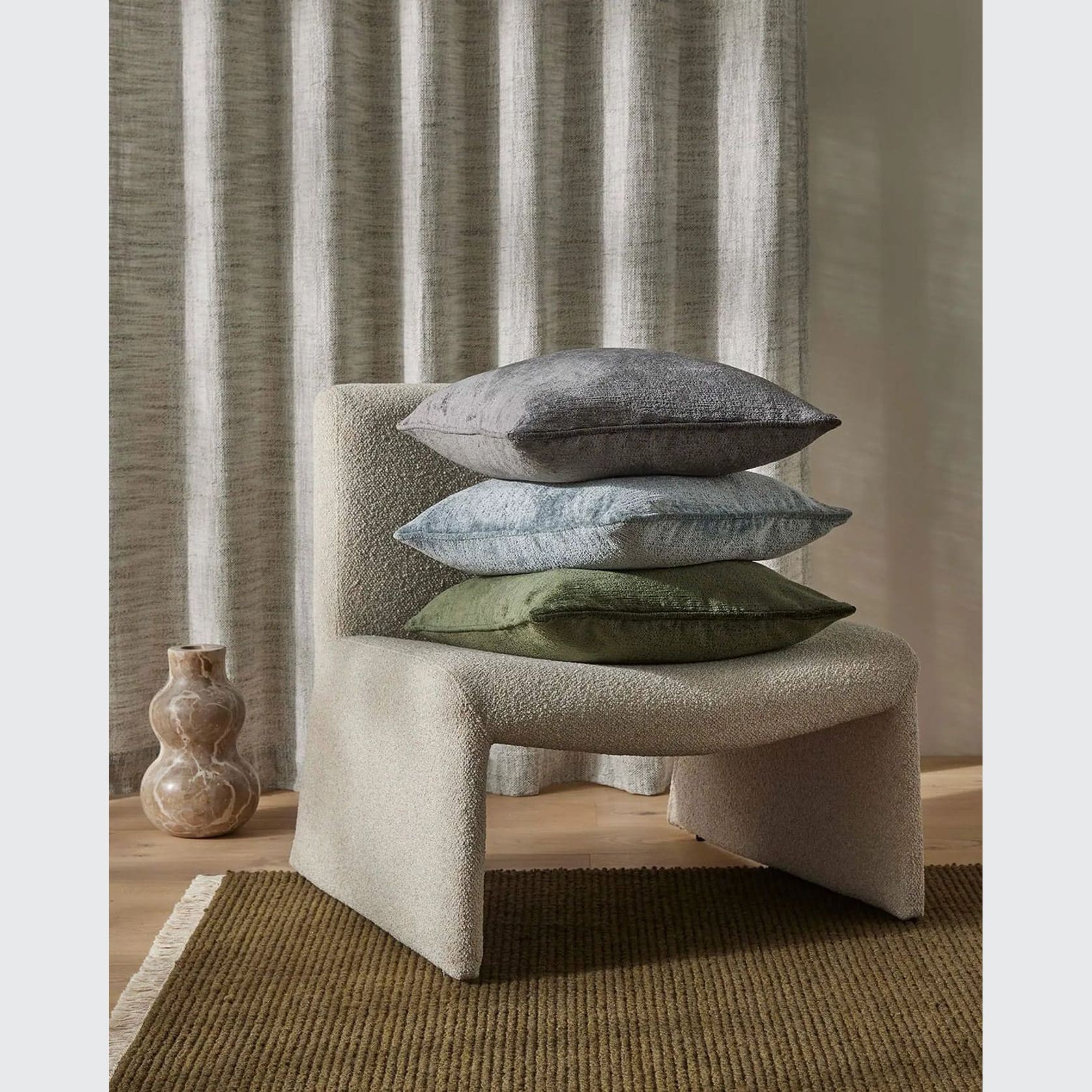 Weave Fabien 100% Wool Floor Rug - Moss gallery detail image