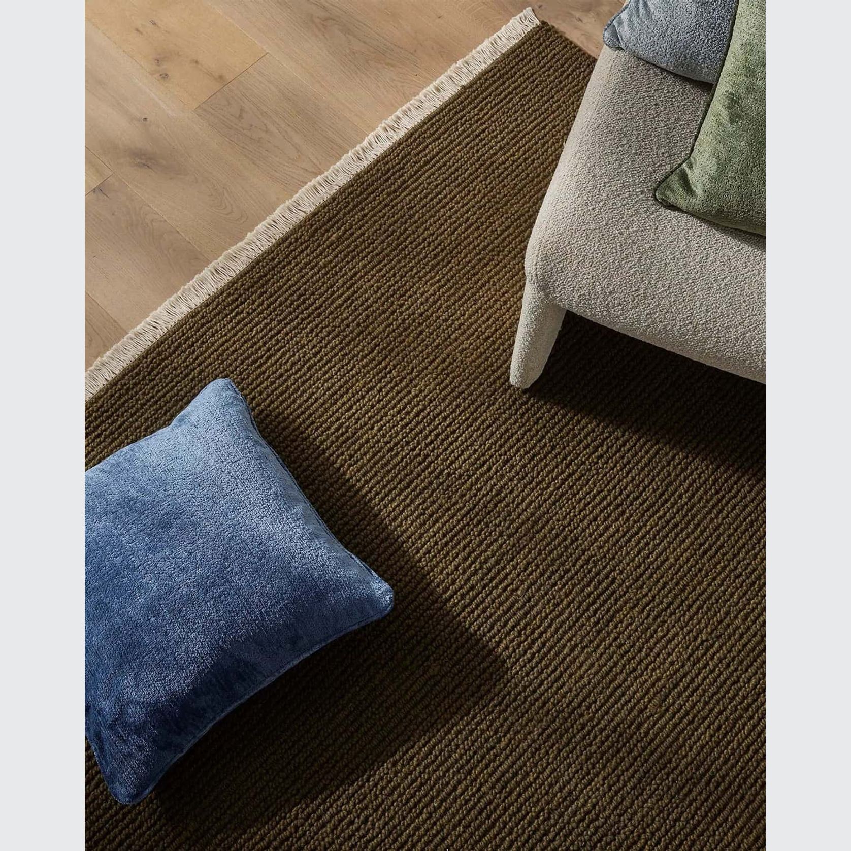 Weave Fabien 100% Wool Floor Rug - Moss gallery detail image