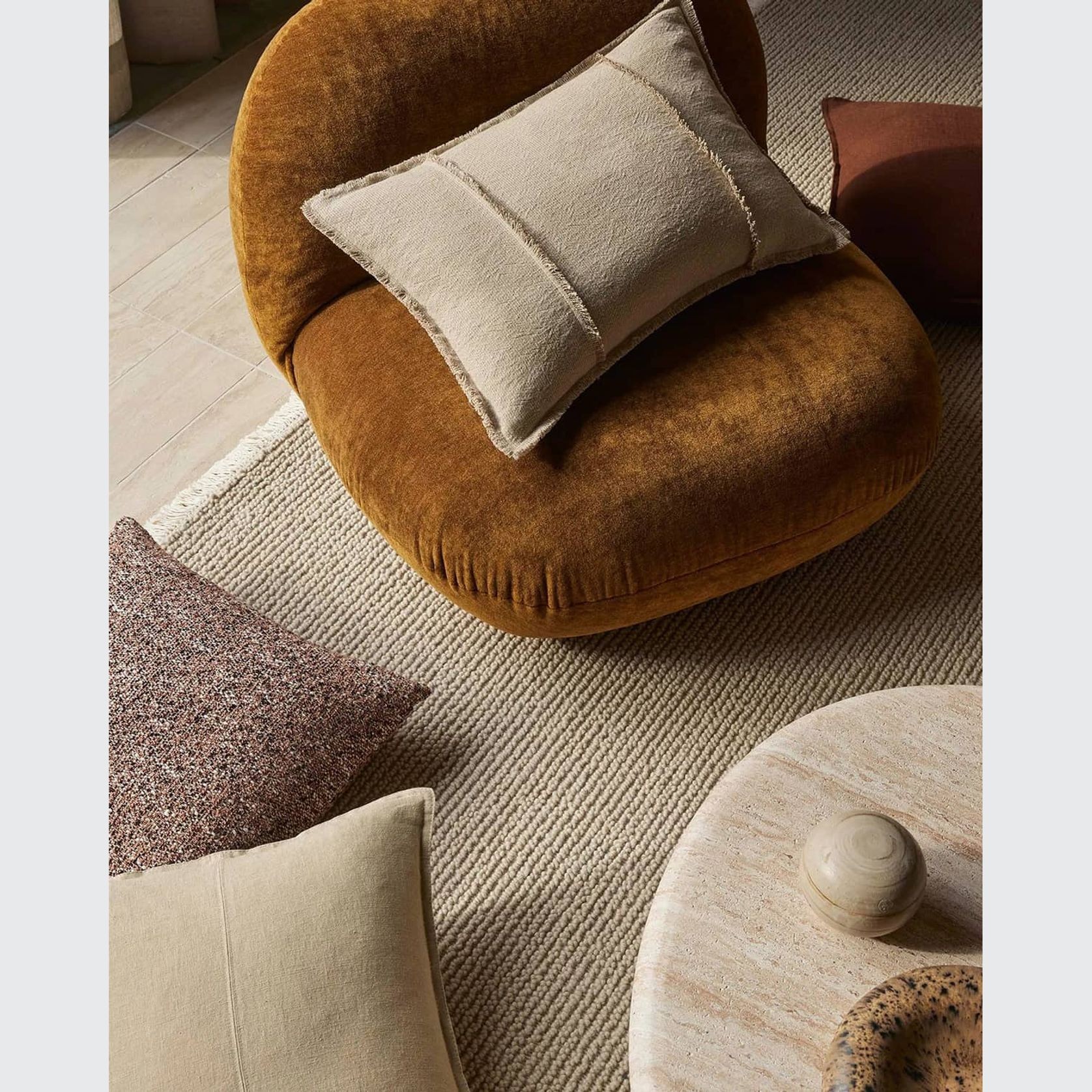 Weave Fabien 100% Wool Floor Rug - Stone gallery detail image