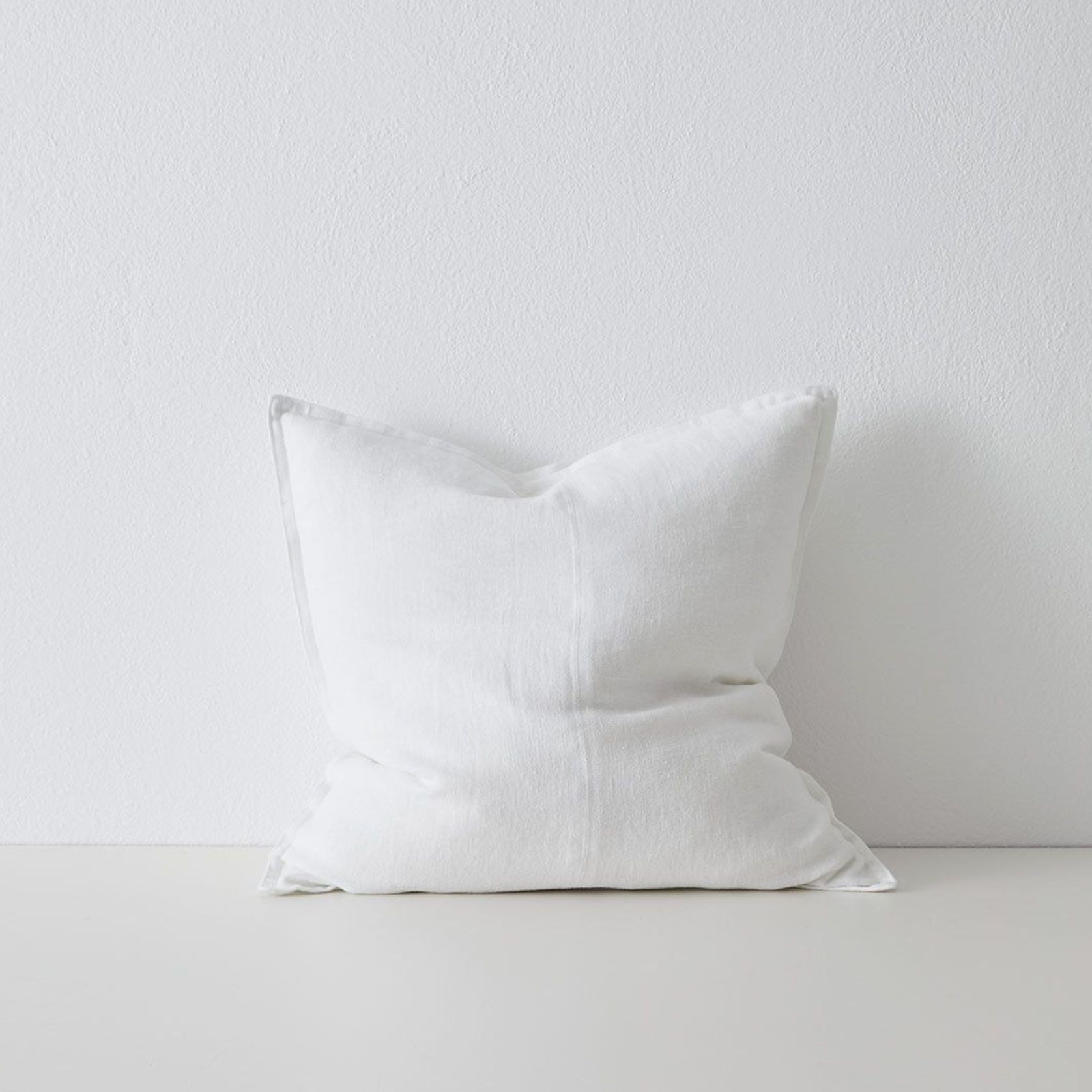 Weave Home European Linen Como Cushion - Snow | Square and Lumbar | Three Sizes gallery detail image