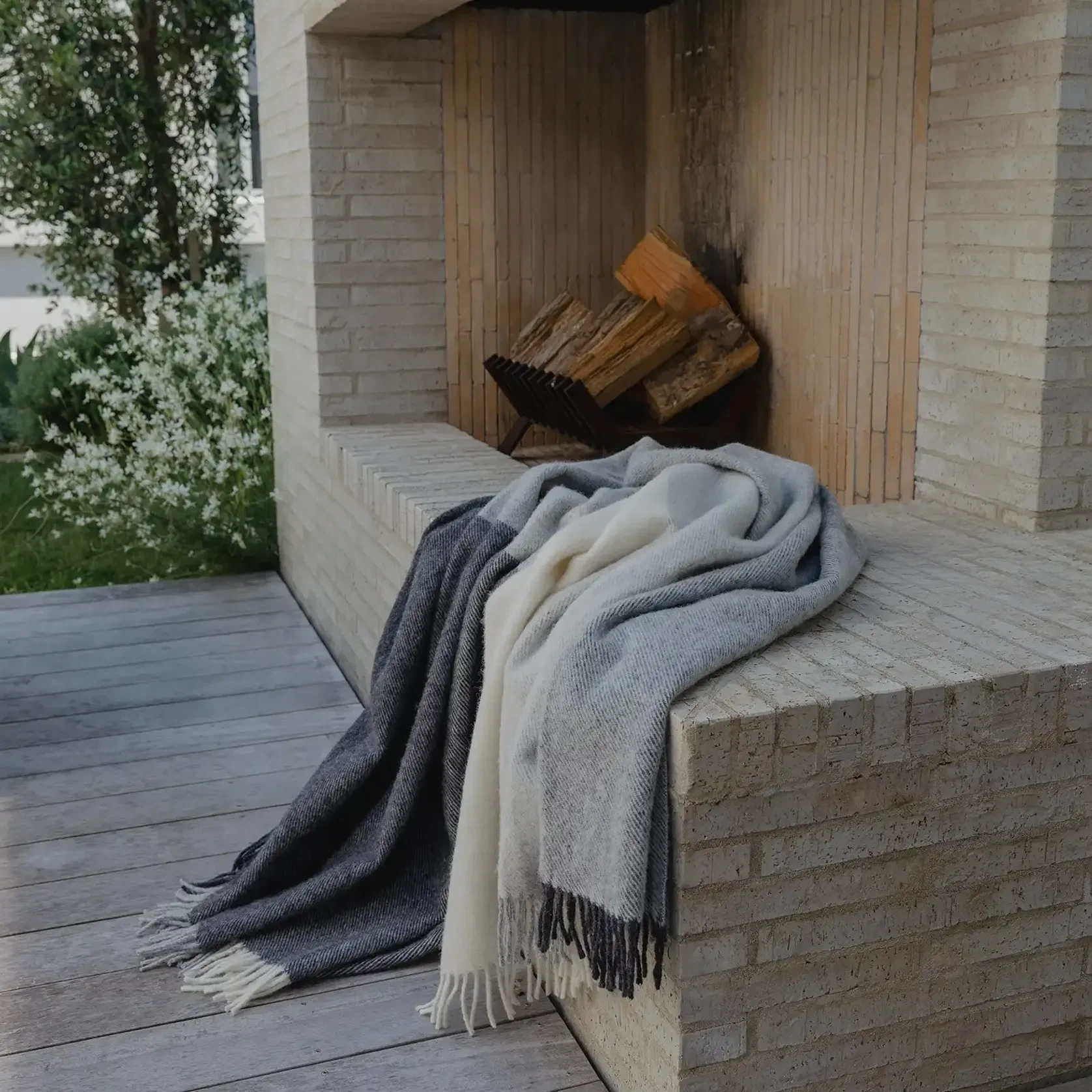 Weave Bayswater NZ Wool Throw Blanket - Charcoal gallery detail image