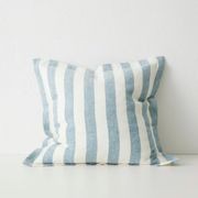 Weave Home Vito Striped Linen Cushion - Sky | 50 x 50cm gallery detail image