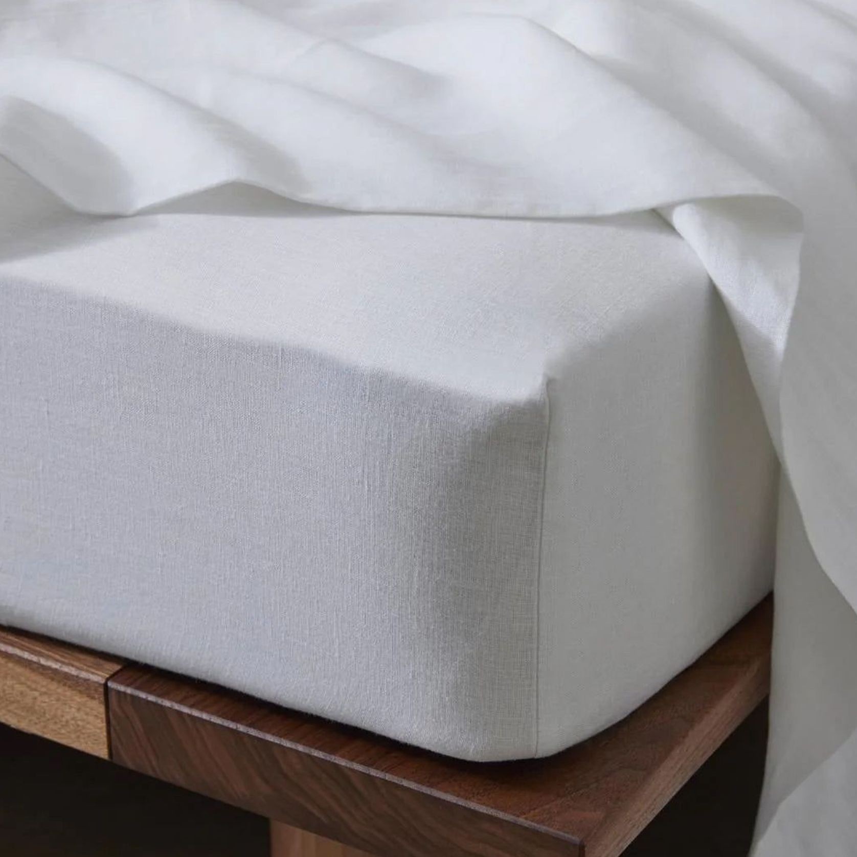 Ravello Linen Flat Sheet - White | Weave Home gallery detail image