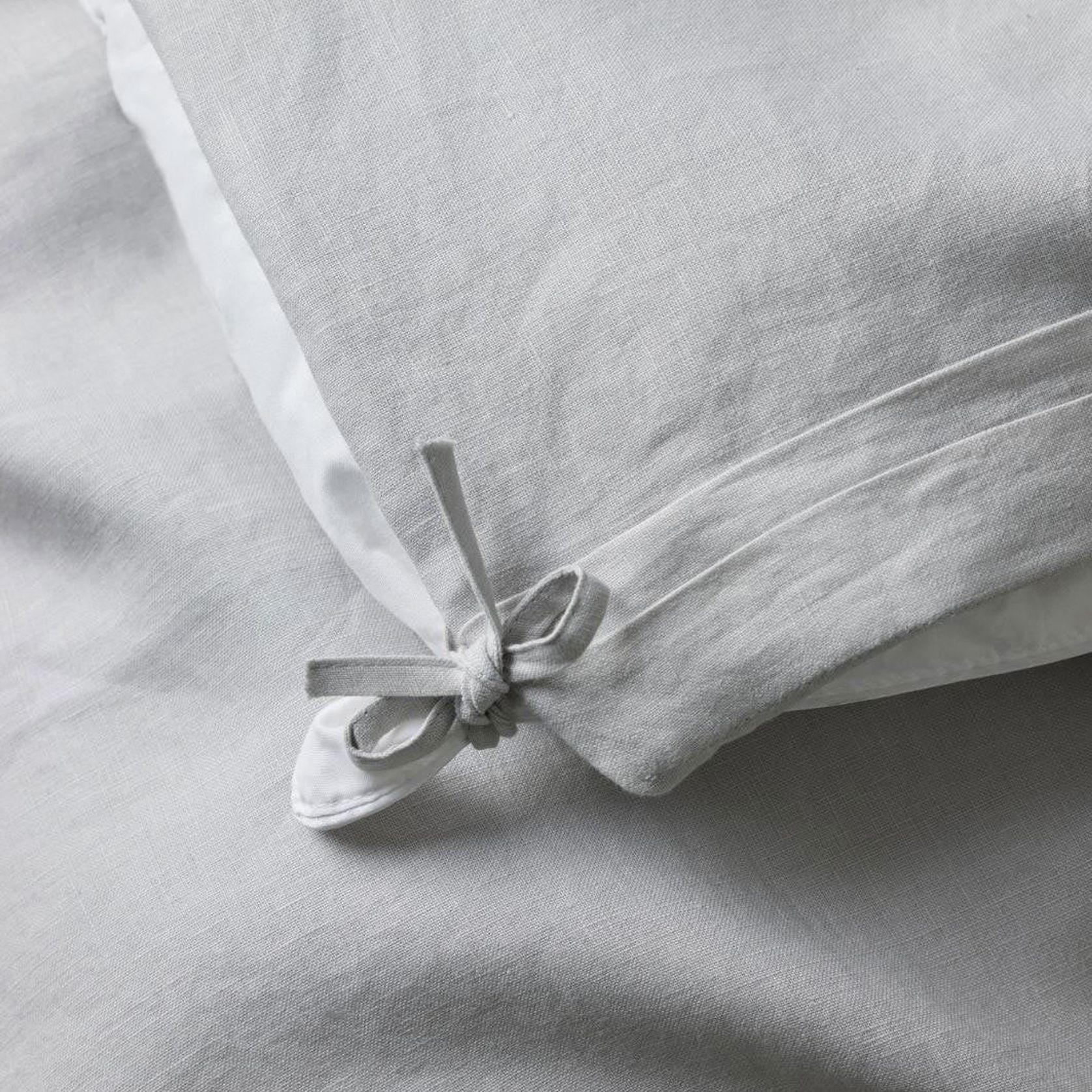 Ravello Linen Quilt Cover - Silver | Weave Home gallery detail image