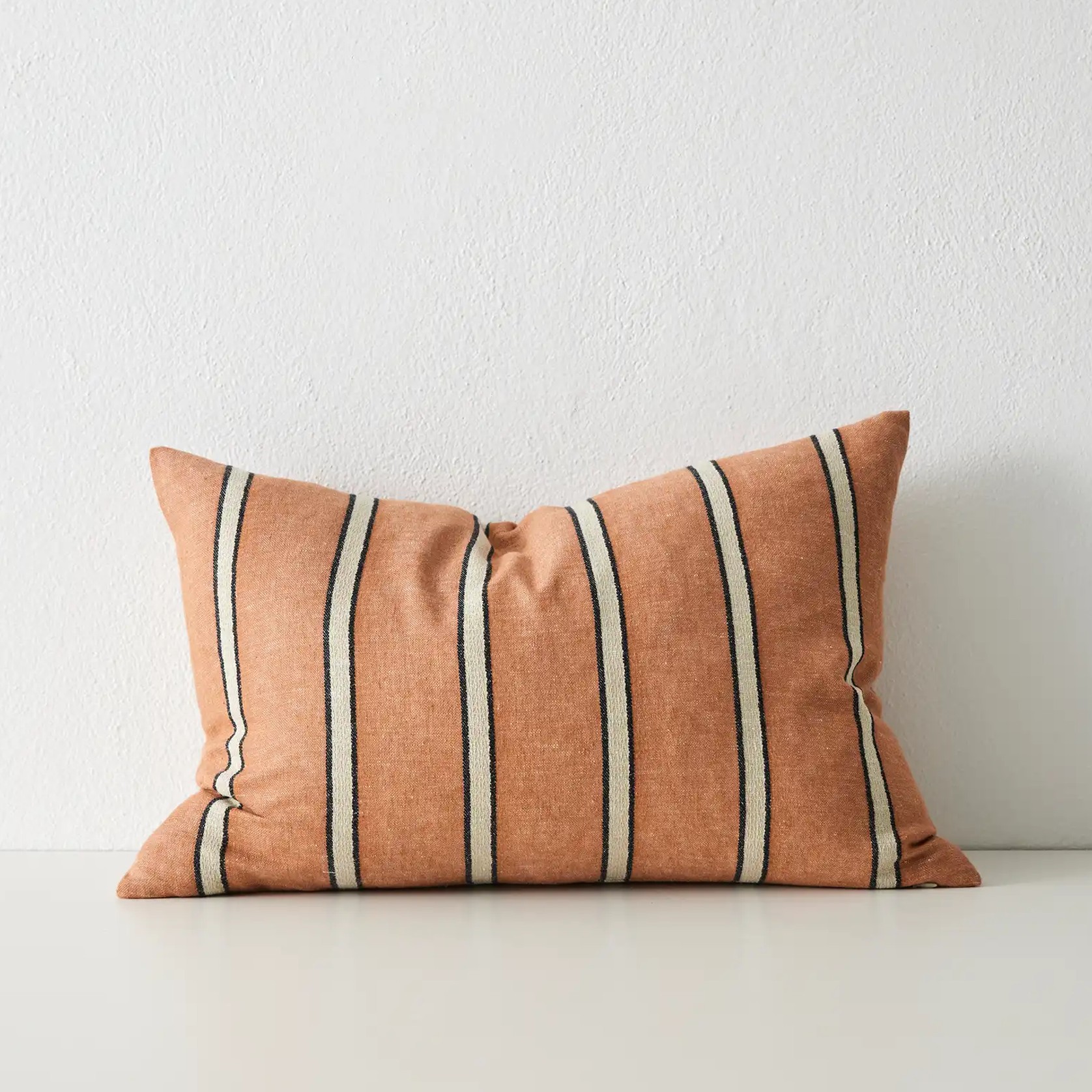 Weave Home Vinnie Striped Cushion - Terracotta | Square and Lumbar gallery detail image