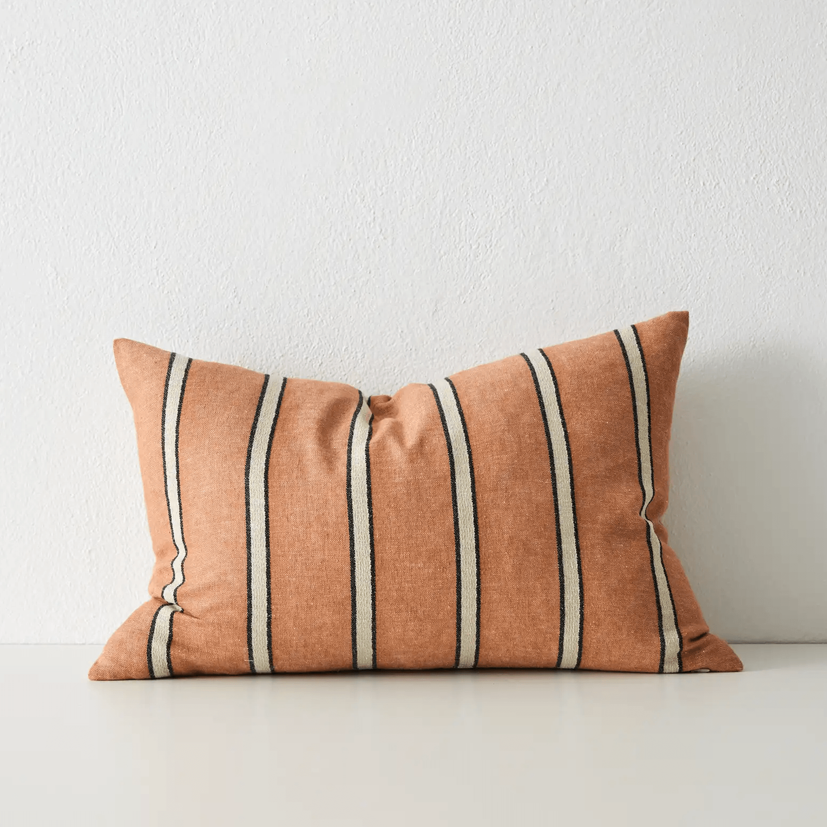 Weave Home Vinnie Striped Cushion - Terracotta | Square and Lumbar gallery detail image