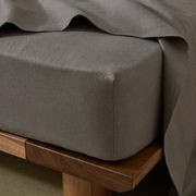 Ravello Linen Fitted Sheet - Charcoal | Weave Home gallery detail image