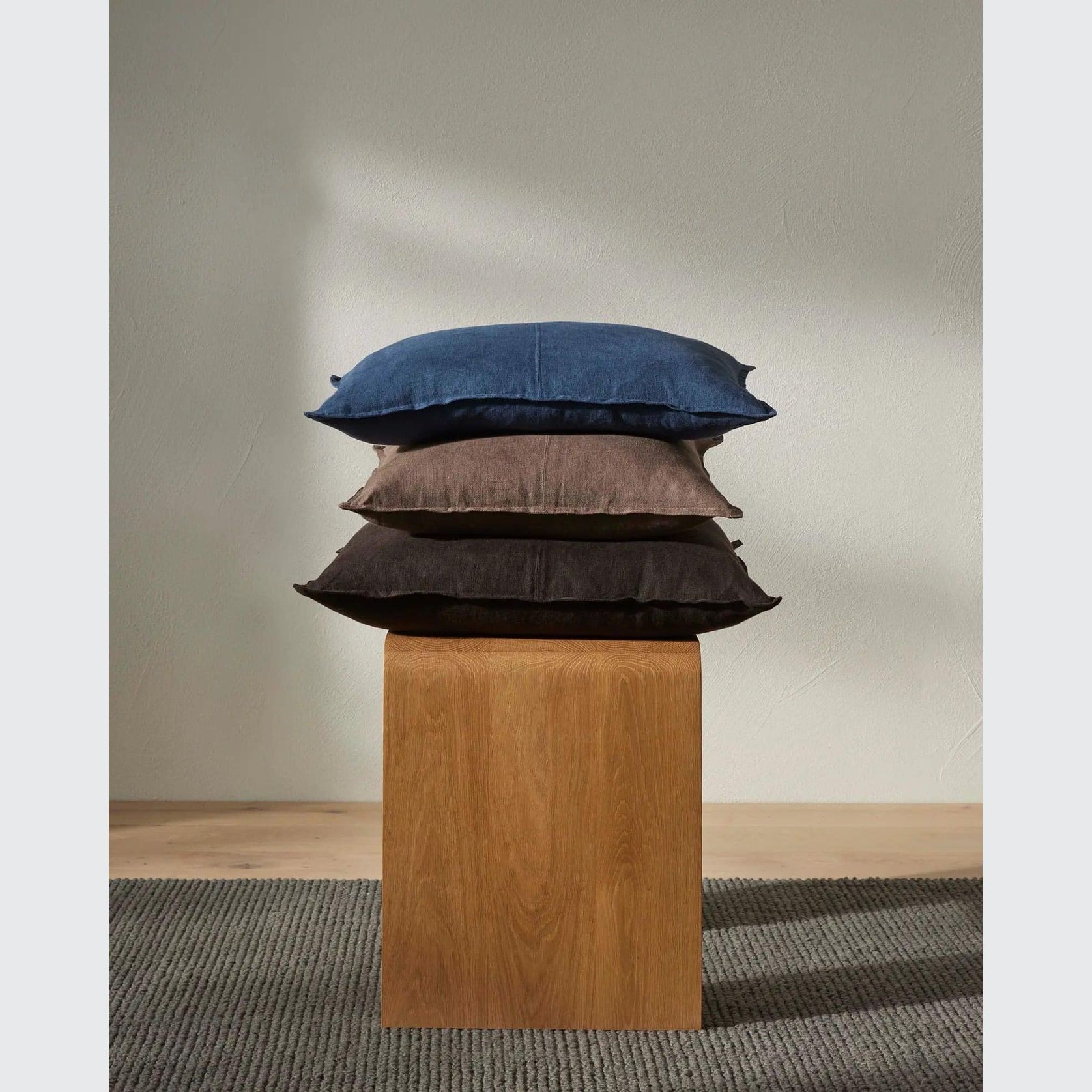 Weave European Linen Como Cushion - Atlantic | Three Sizes gallery detail image