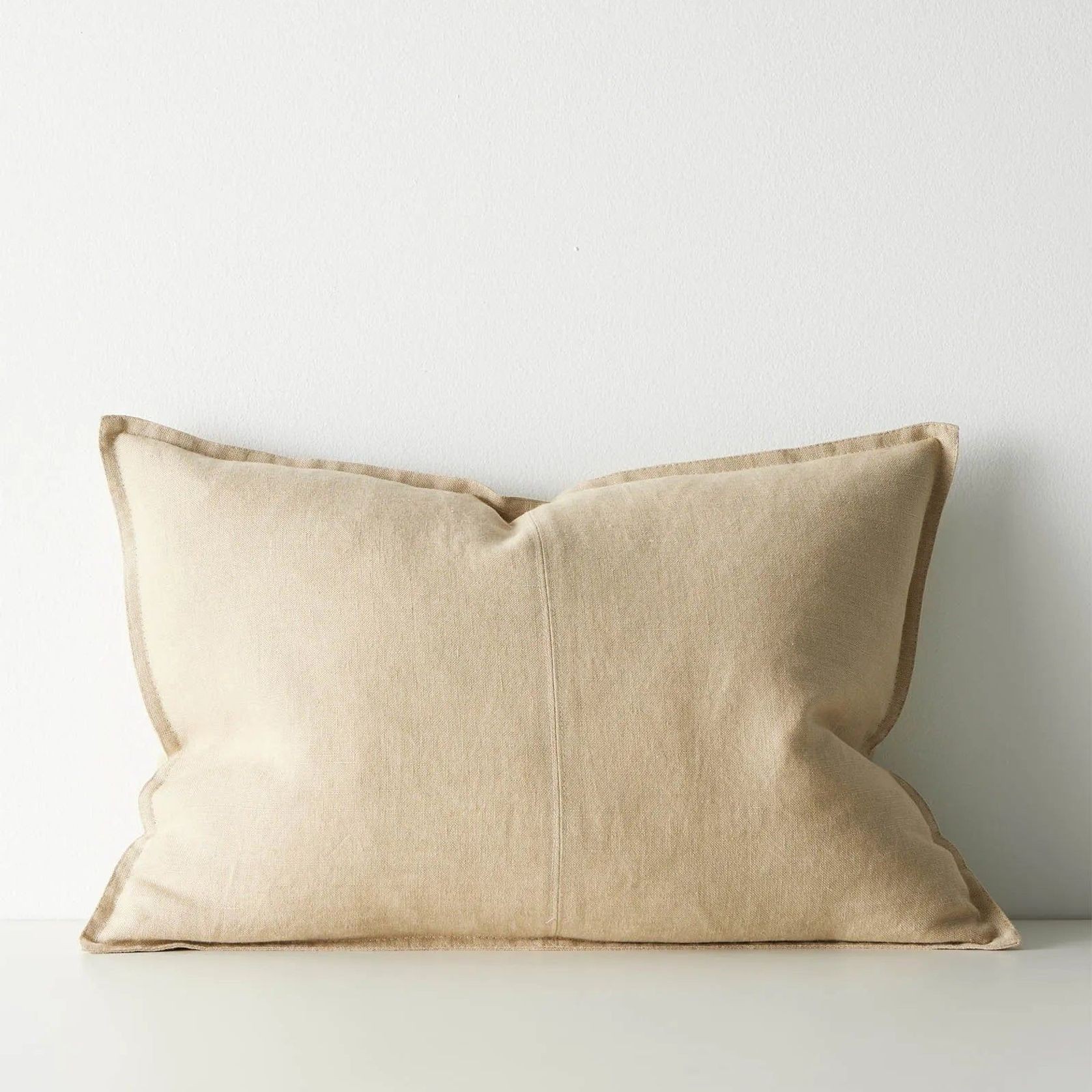 Weave European Linen Como Cushion - Sandstone | Three Sizes gallery detail image