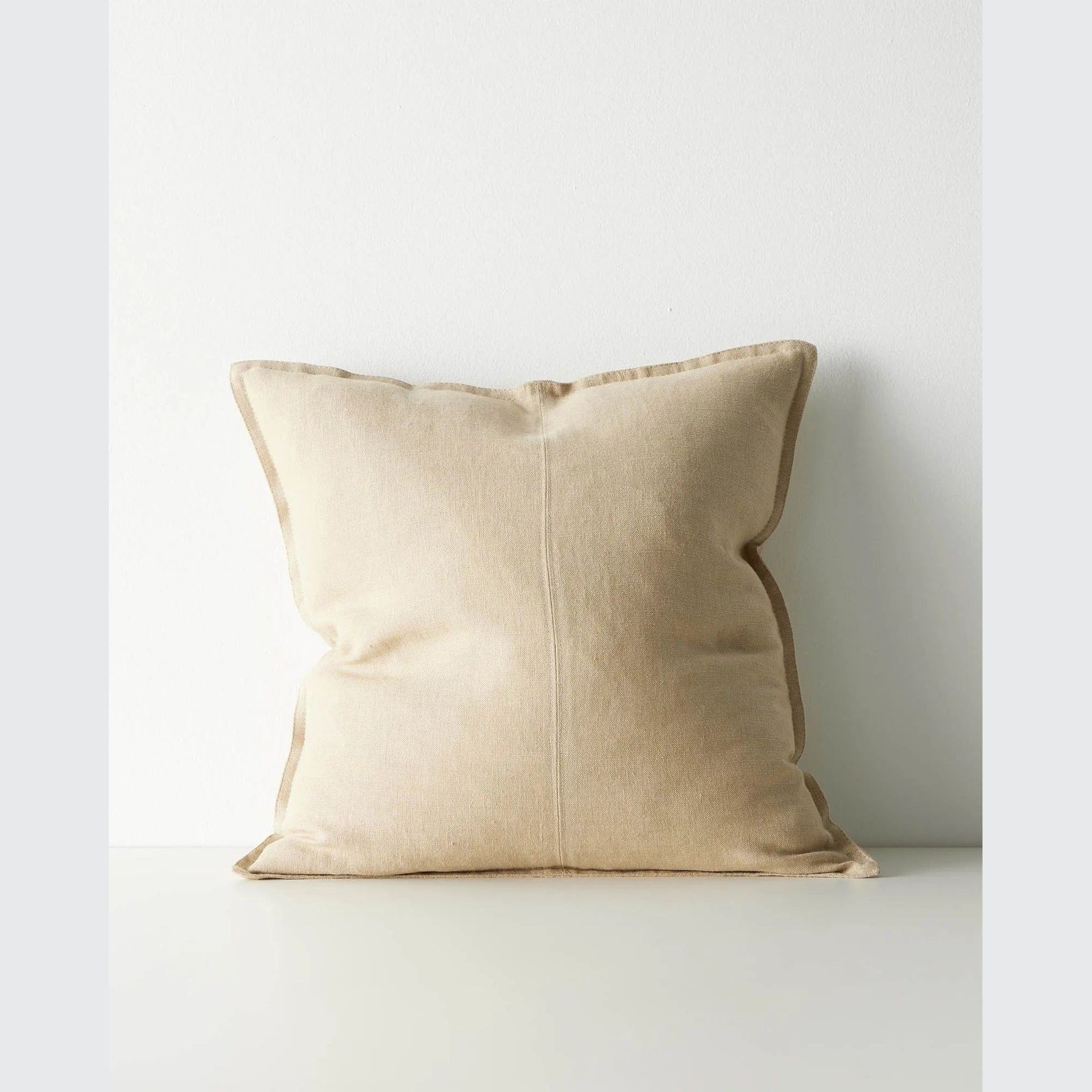 Weave European Linen Como Cushion - Sandstone | Three Sizes gallery detail image