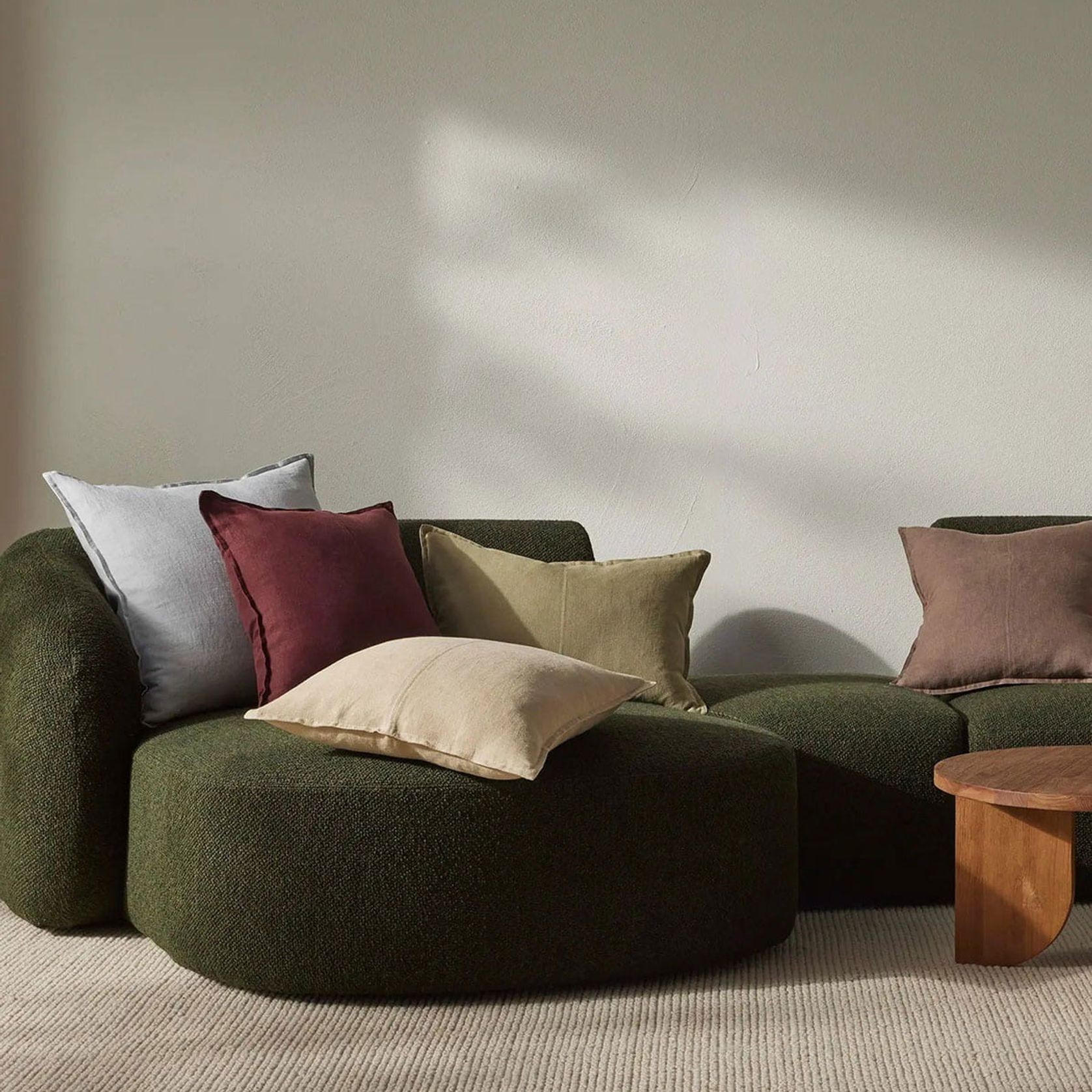 Weave European Linen Como Cushion - Sandstone | Three Sizes gallery detail image