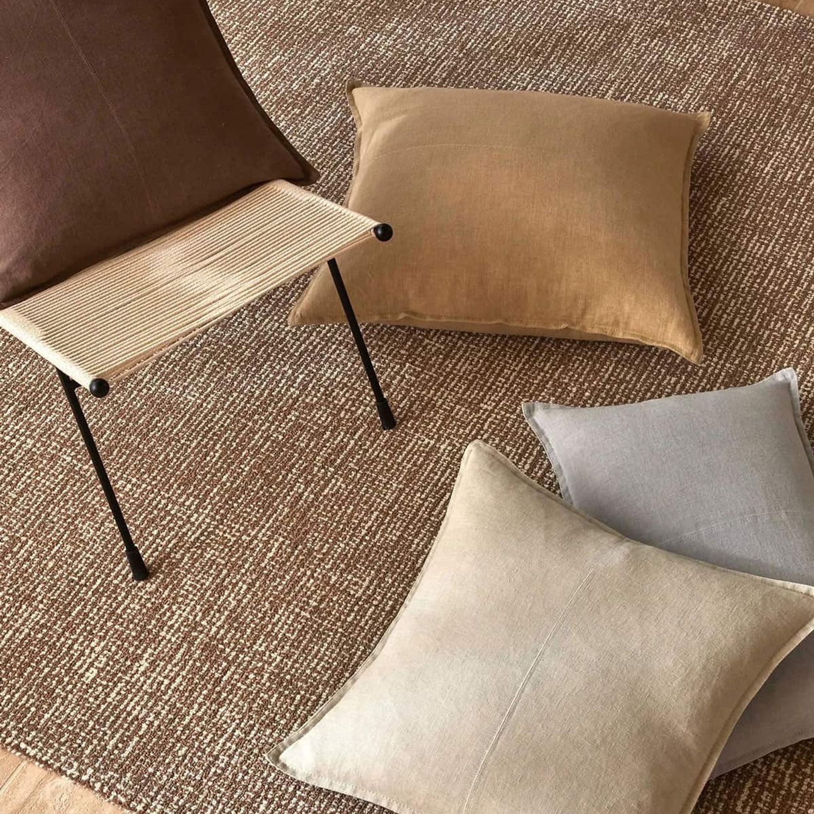Weave European Linen Como Cushion - Sandstone | Three Sizes gallery detail image