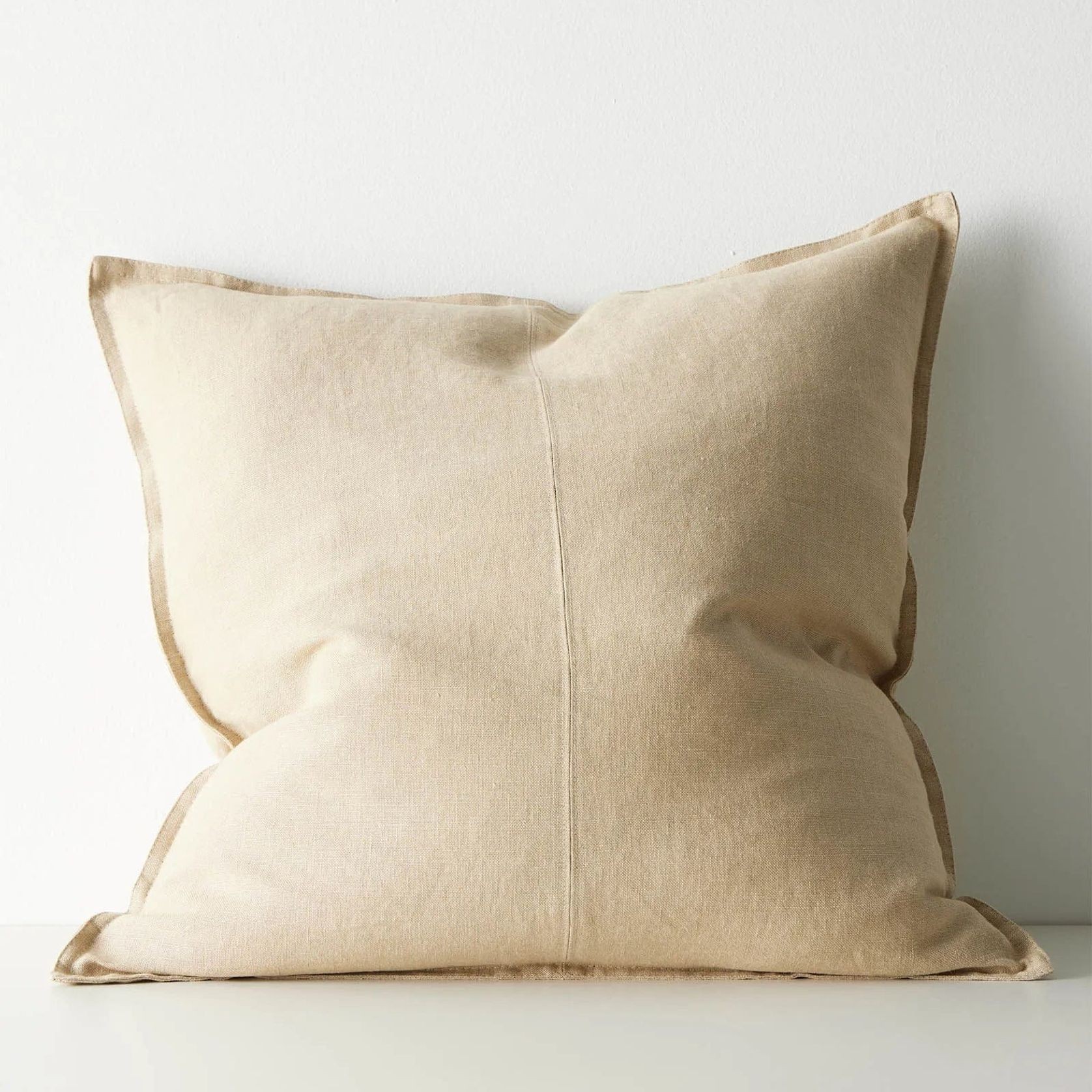 Weave European Linen Como Cushion - Sandstone | Three Sizes gallery detail image