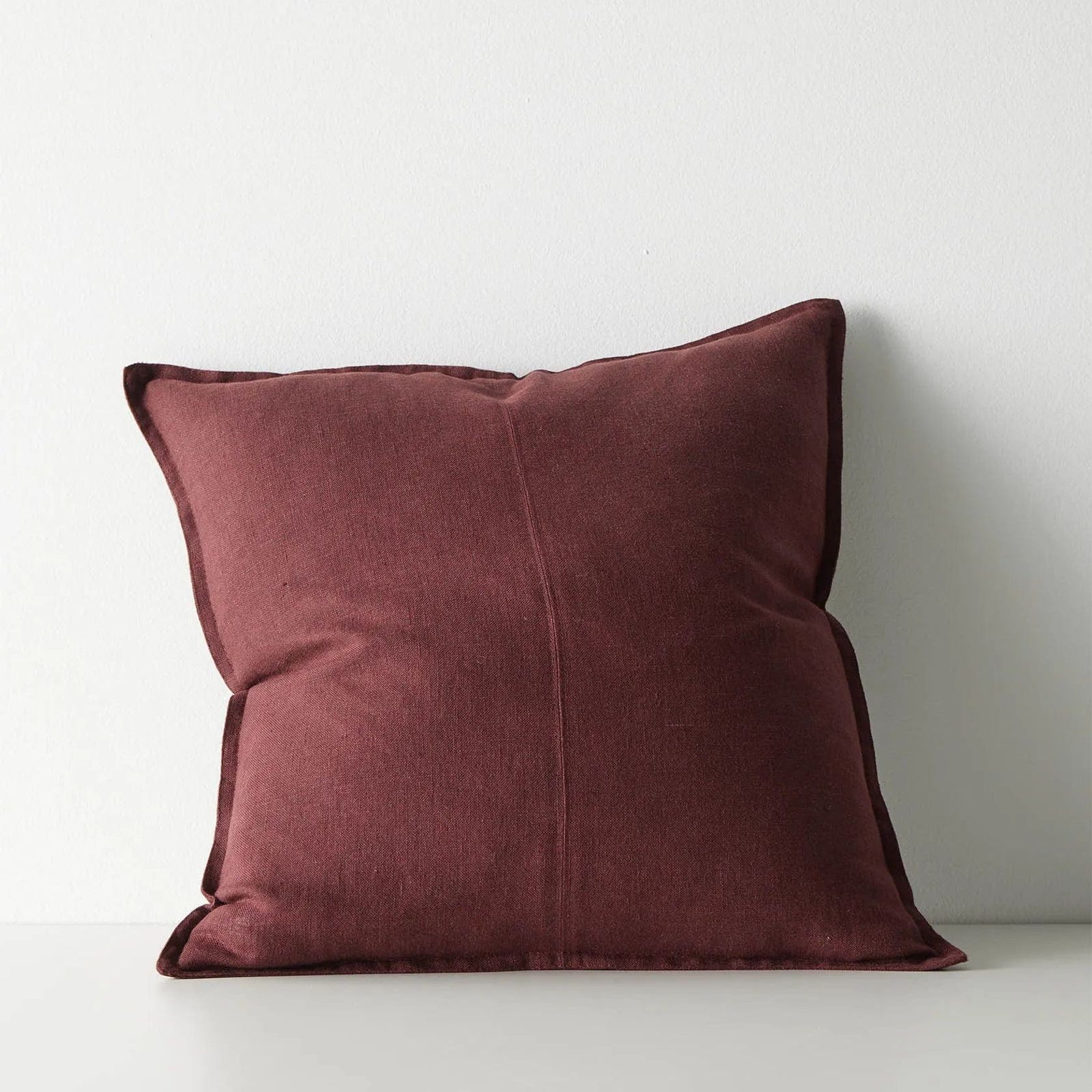 Weave European Linen Como Cushion - Garnet | Three Sizes gallery detail image