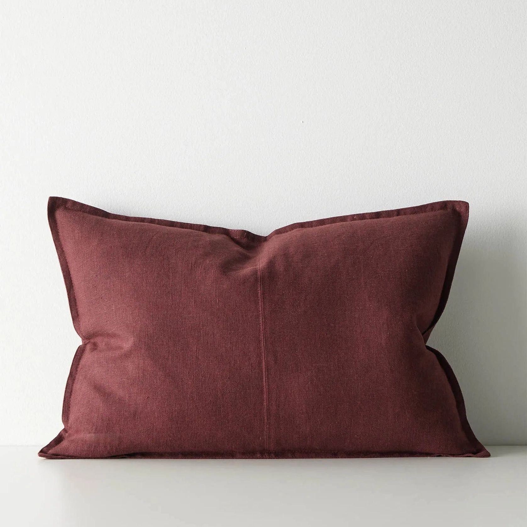 Weave European Linen Como Cushion - Garnet | Three Sizes gallery detail image
