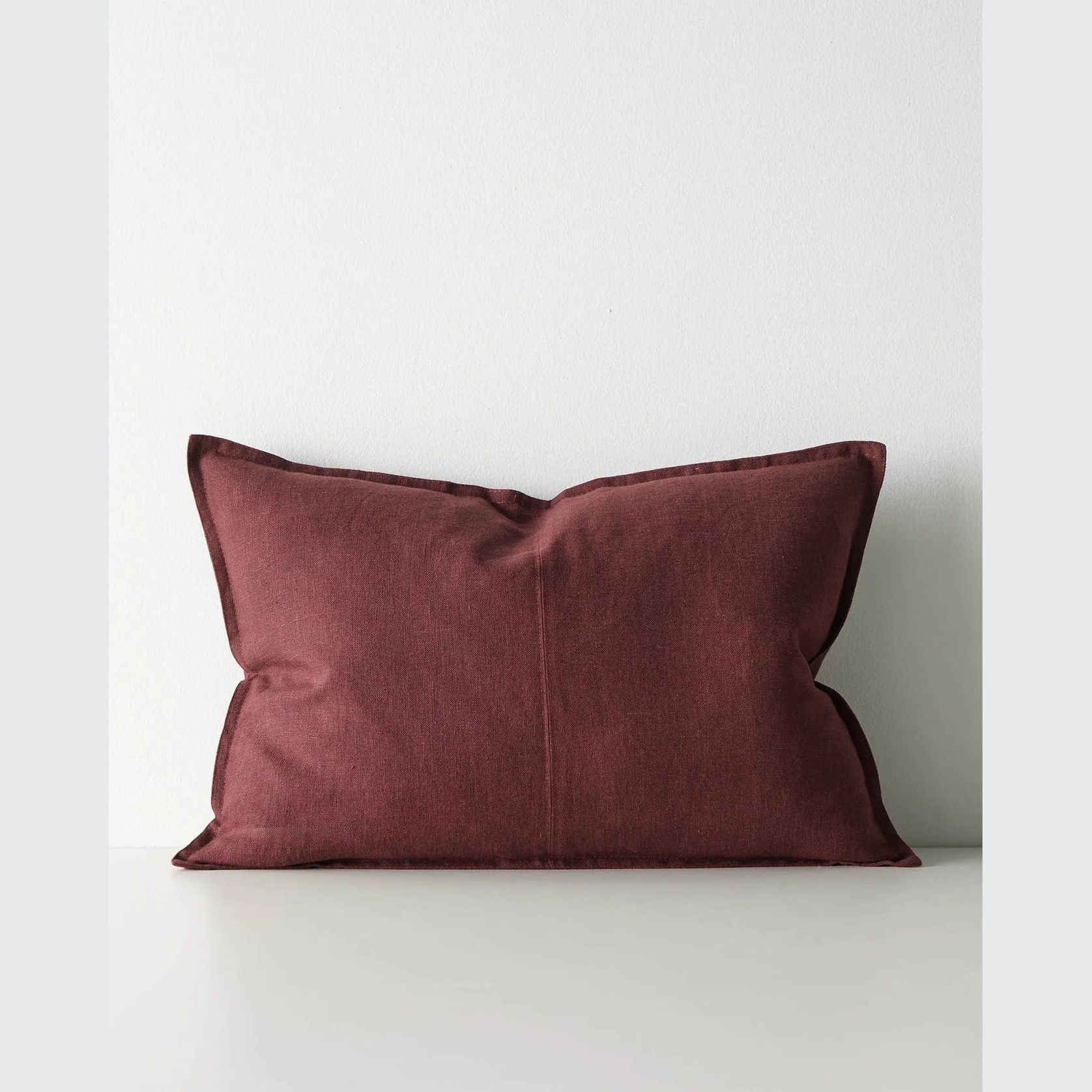 Weave European Linen Como Cushion - Garnet | Three Sizes gallery detail image