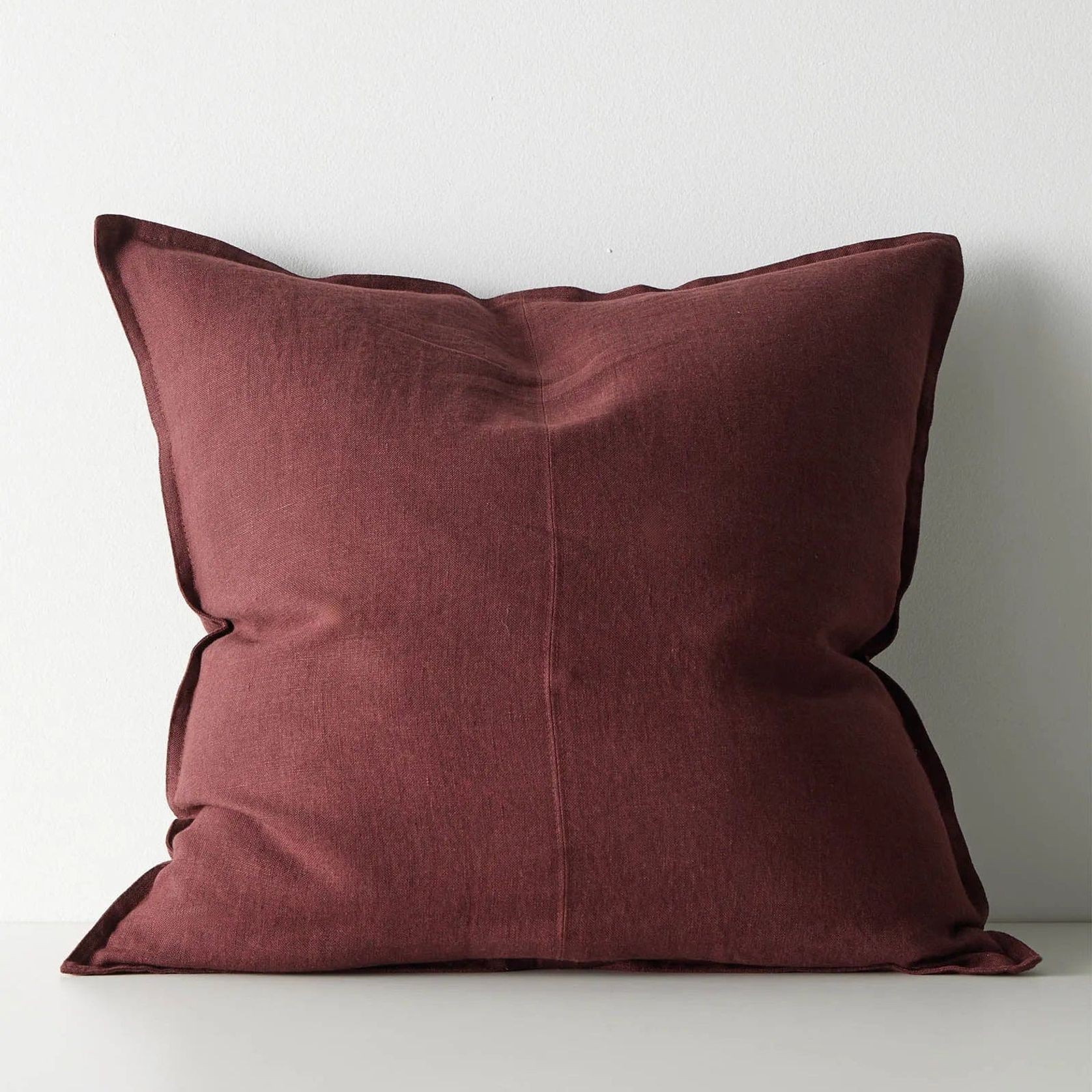 Weave European Linen Como Cushion - Garnet | Three Sizes gallery detail image