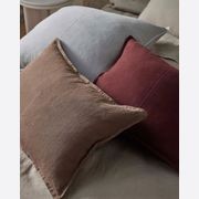 Weave European Linen Como Cushion - Garnet  | Three Sizes gallery detail image