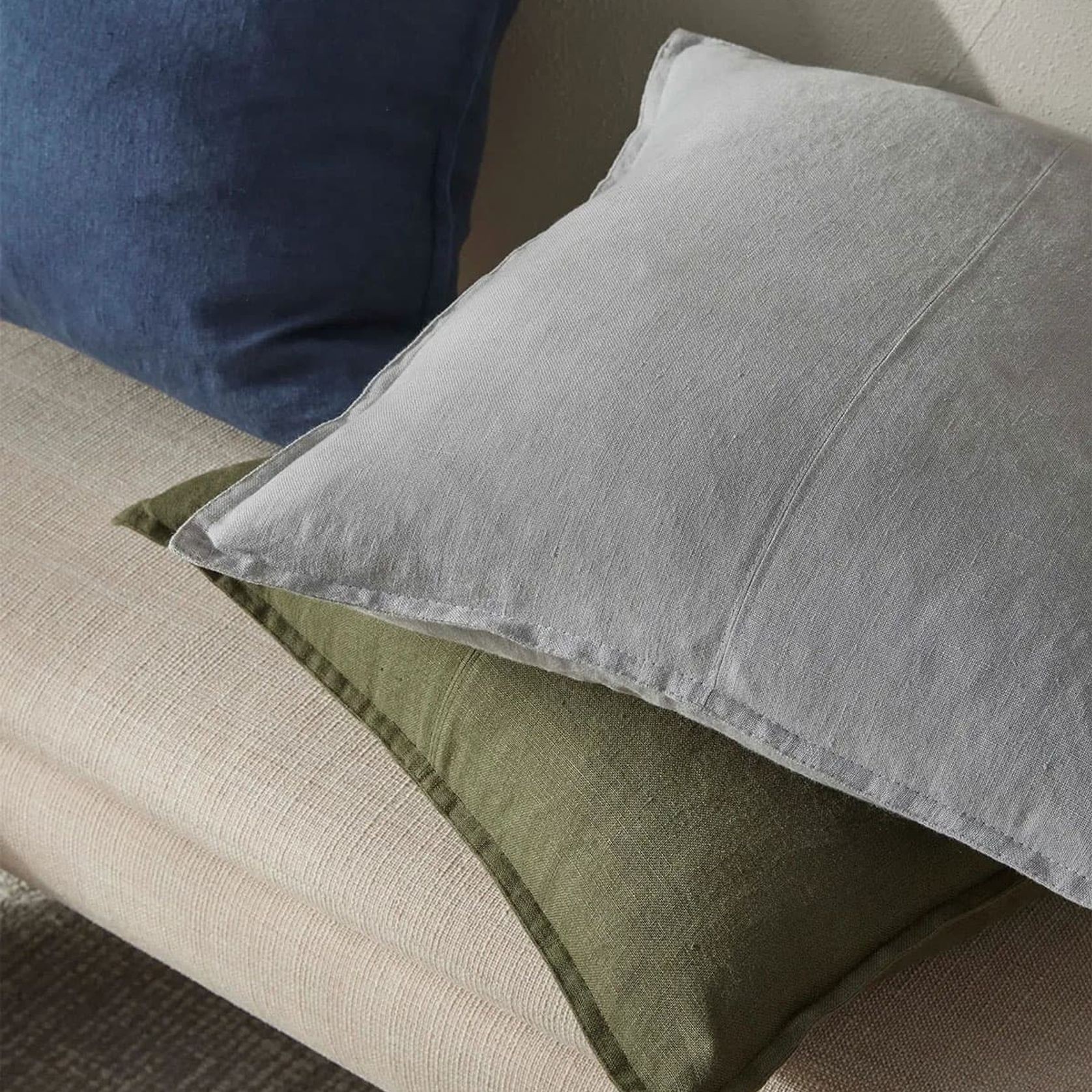 Weave European Linen Como Cushion - Haze | Three Sizes gallery detail image