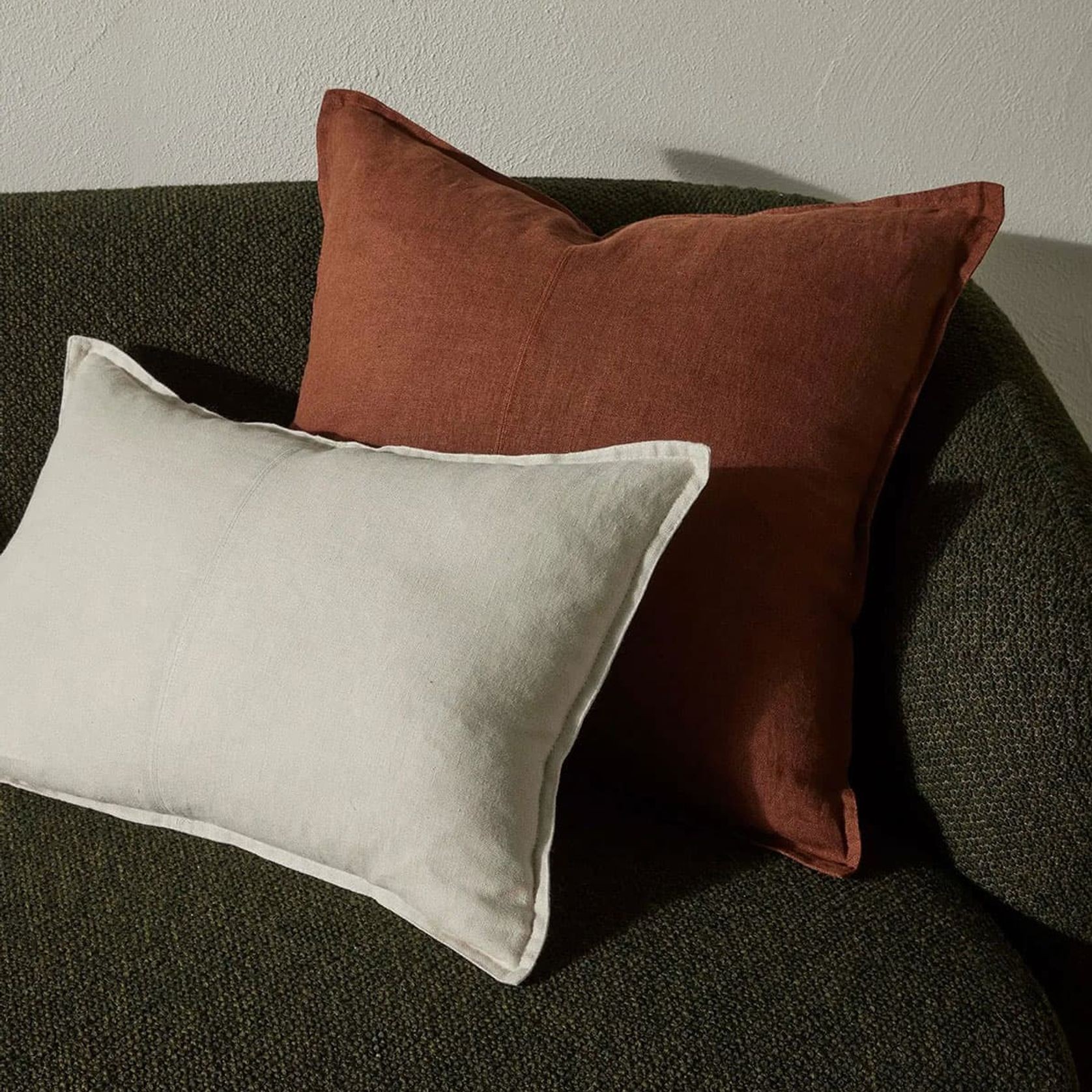 Weave European Linen Como Cushion - Henna | Three Sizes gallery detail image