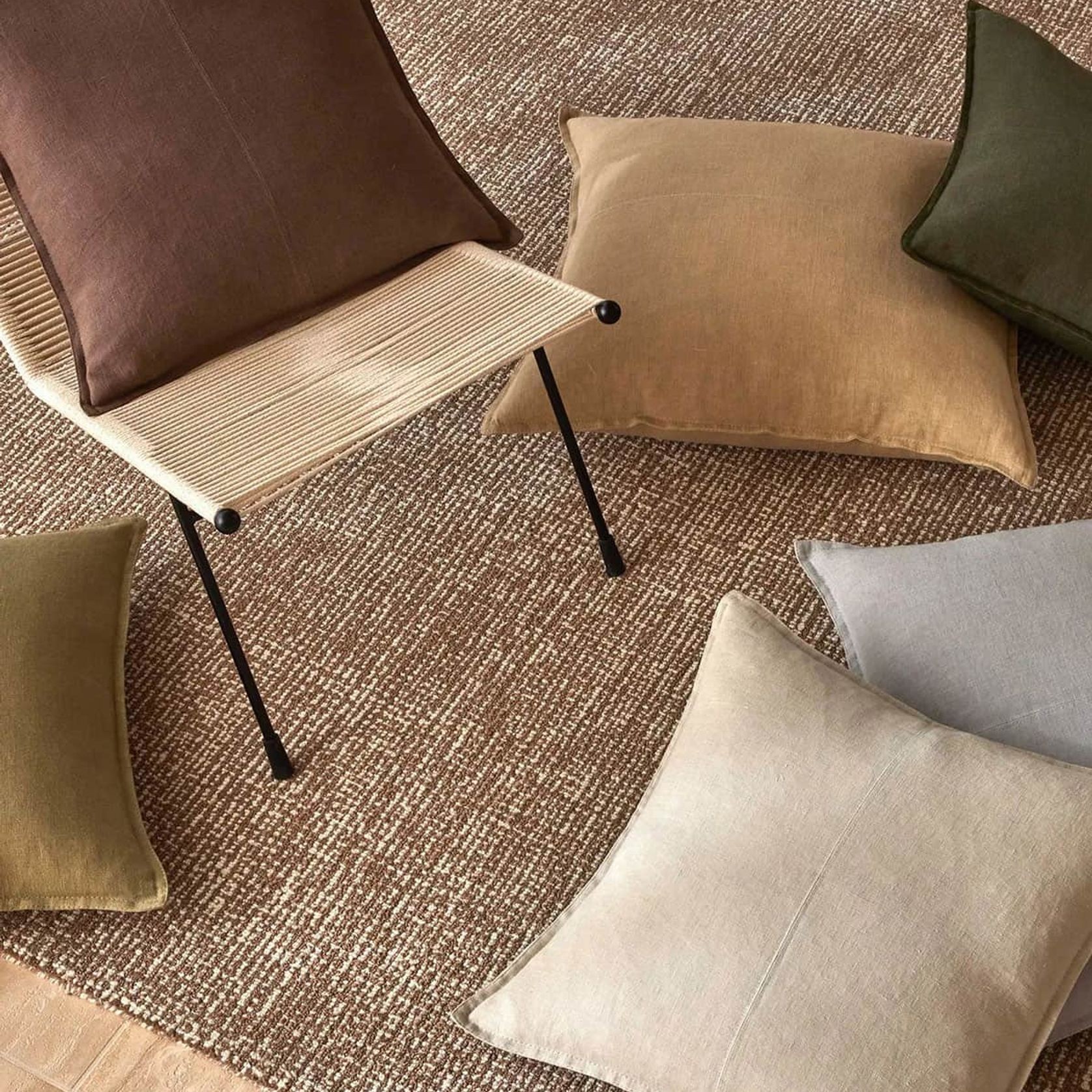 Weave European Linen Como Cushion - Mocha | Three Sizes gallery detail image