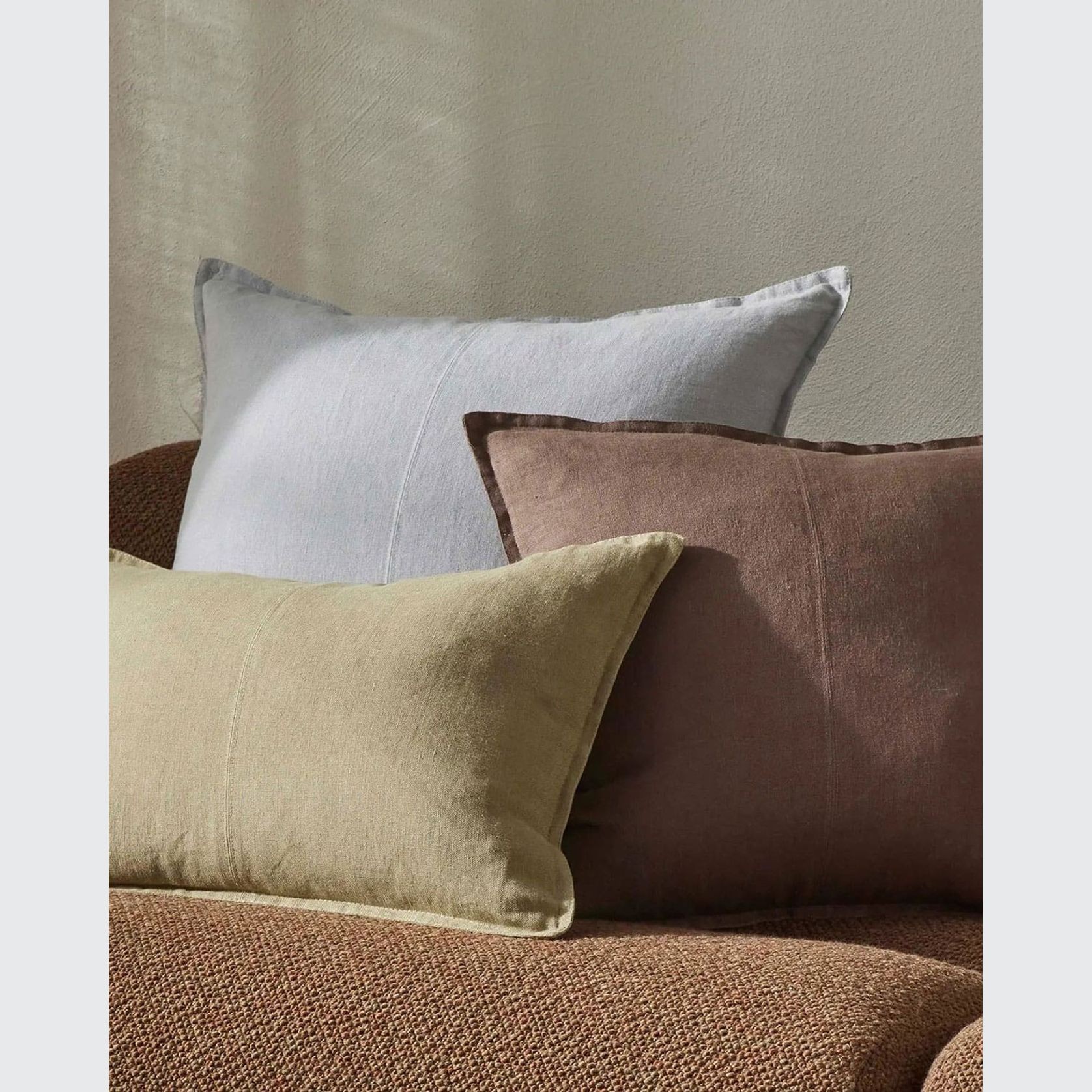 Weave European Linen Como Cushion - Mocha | Three Sizes gallery detail image