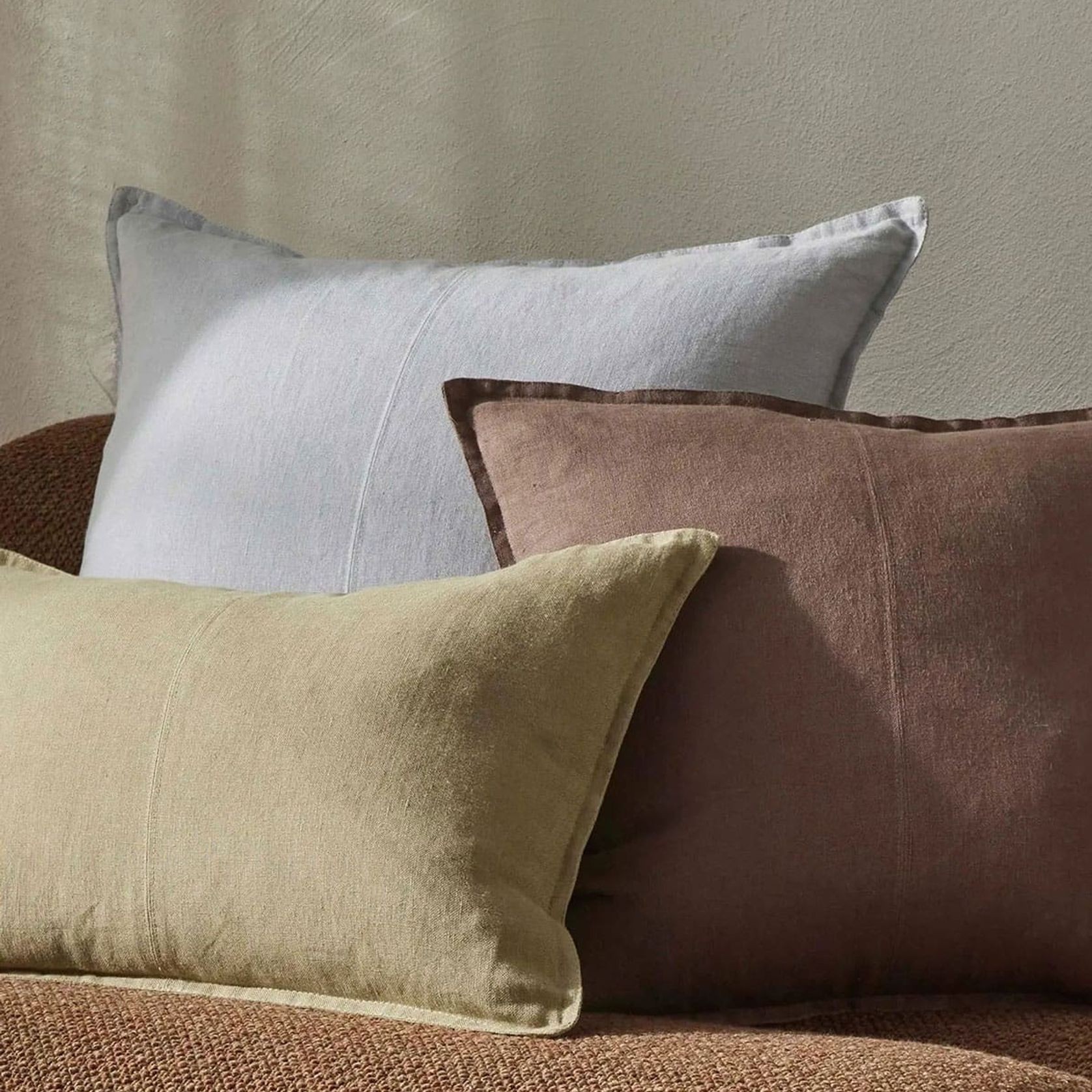 Weave European Linen Como Cushion - Mocha | Three Sizes gallery detail image