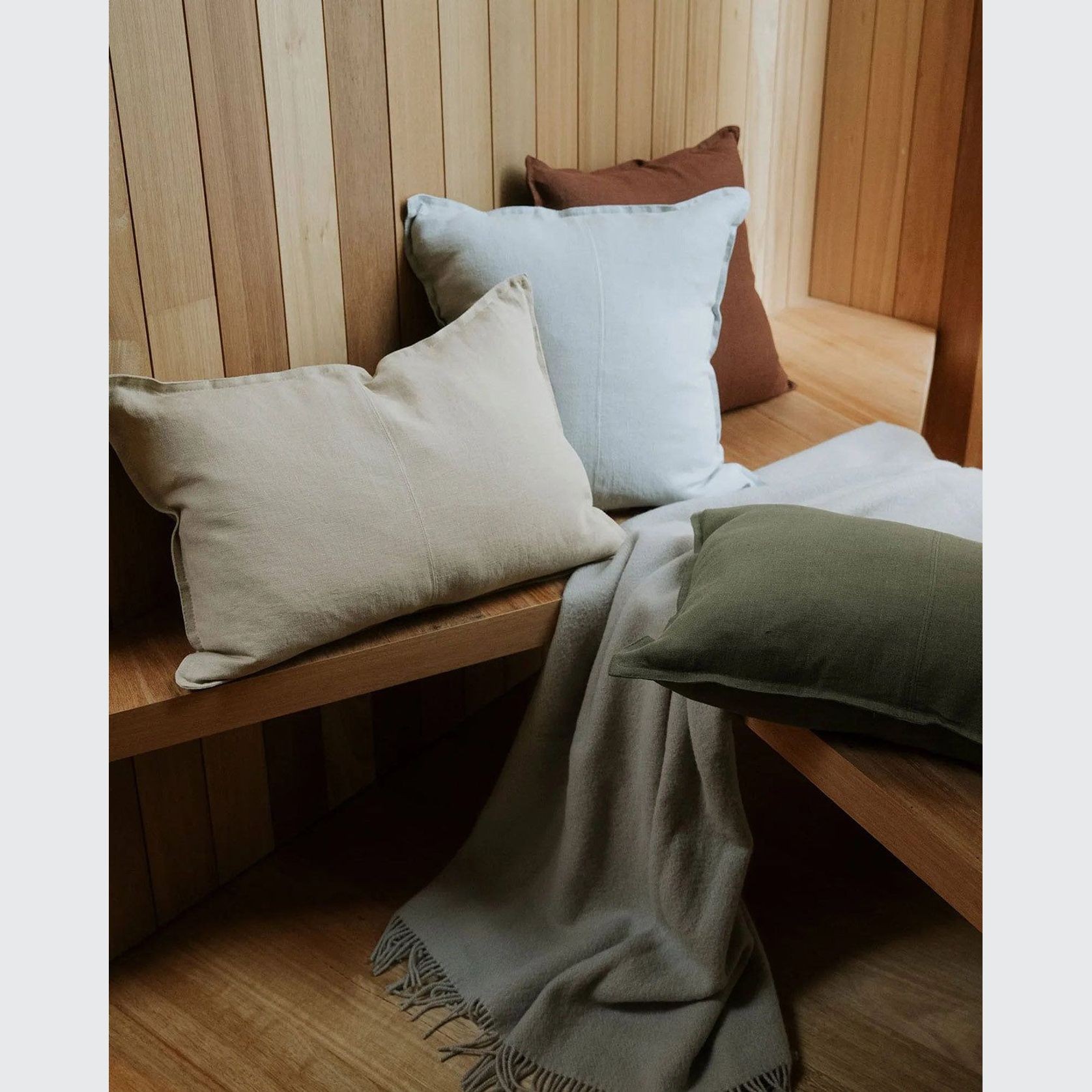 Weave European Linen Como Cushion - Oatmeal | Three Sizes gallery detail image