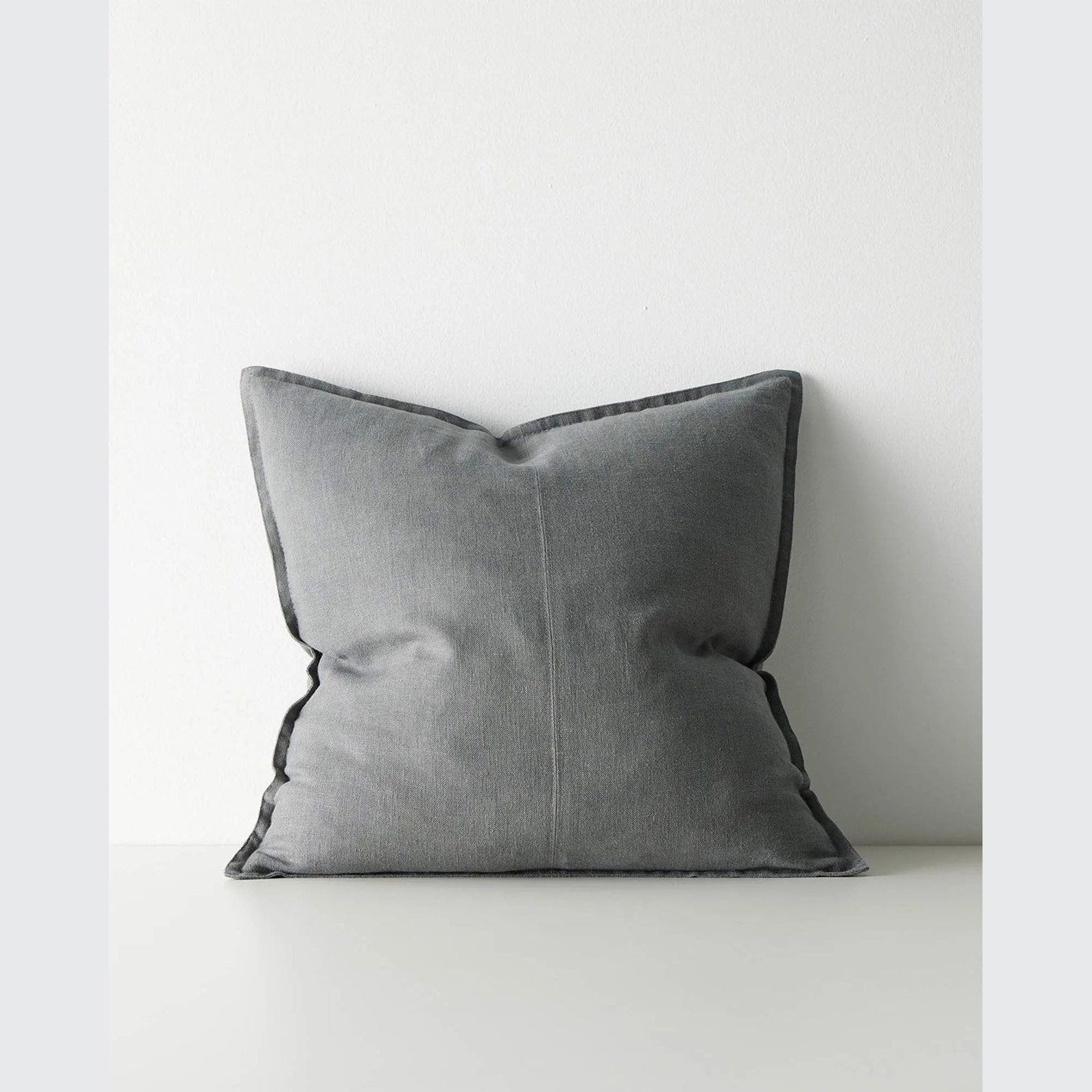 Weave European Linen Como Cushion - Steel | Three Sizes gallery detail image