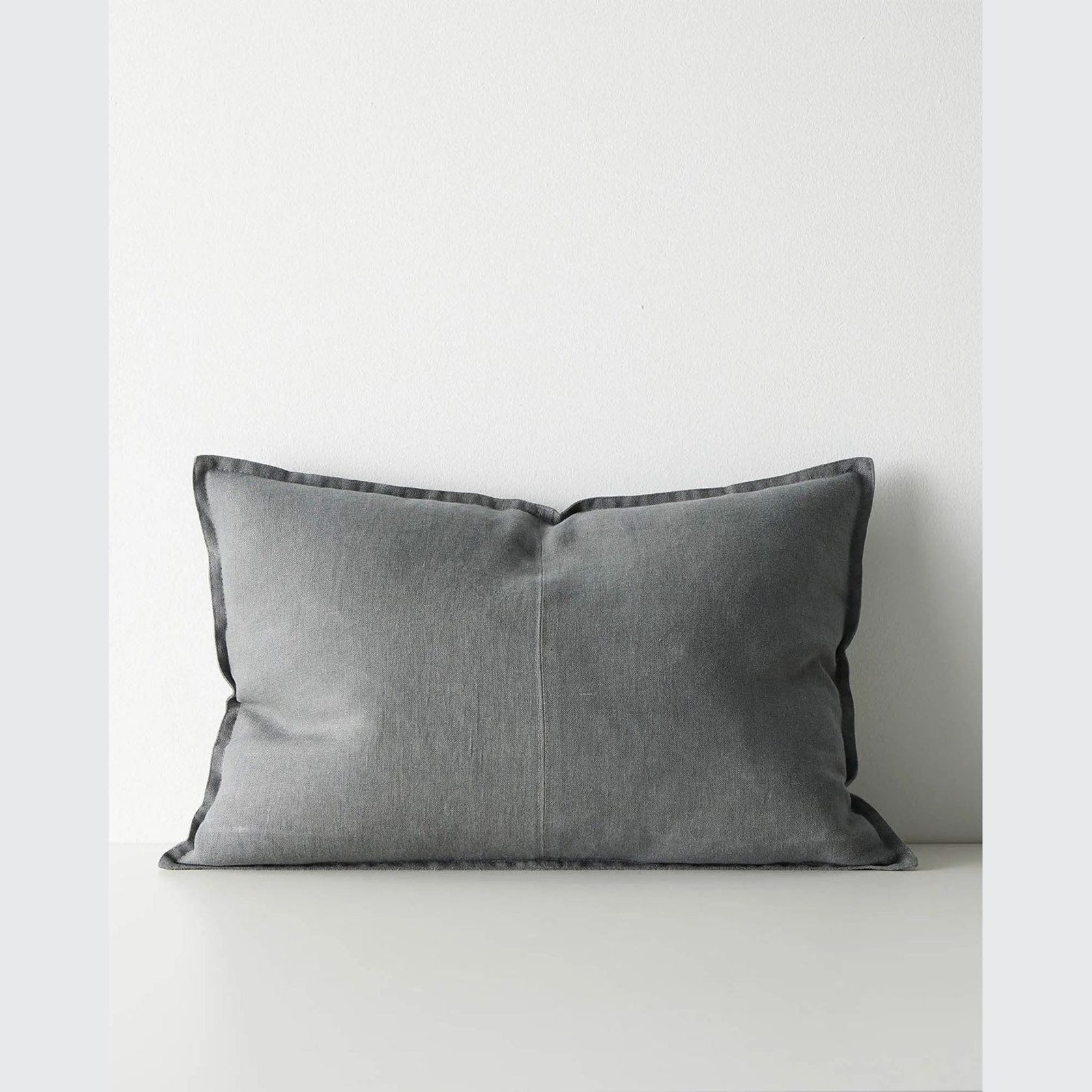 Weave European Linen Como Cushion - Steel | Three Sizes gallery detail image